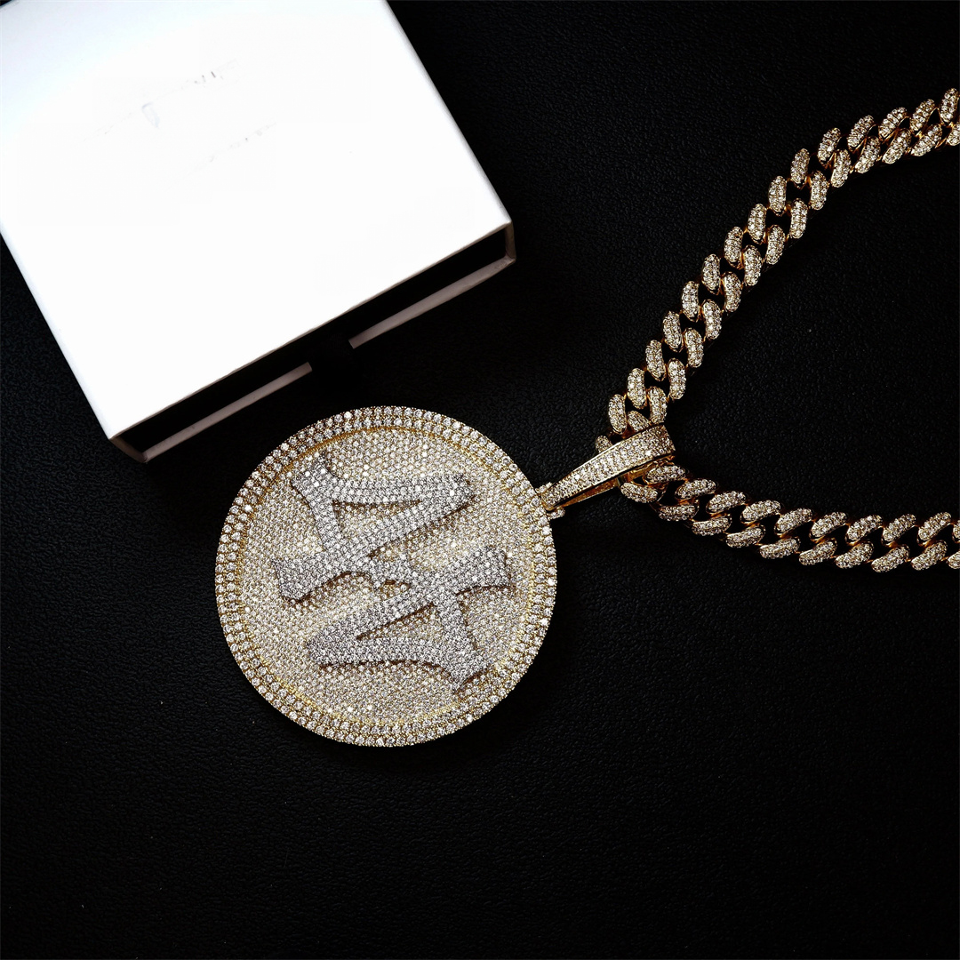 Iced Gold-Plated 3D Big 44 Disc BlingBling Necklace