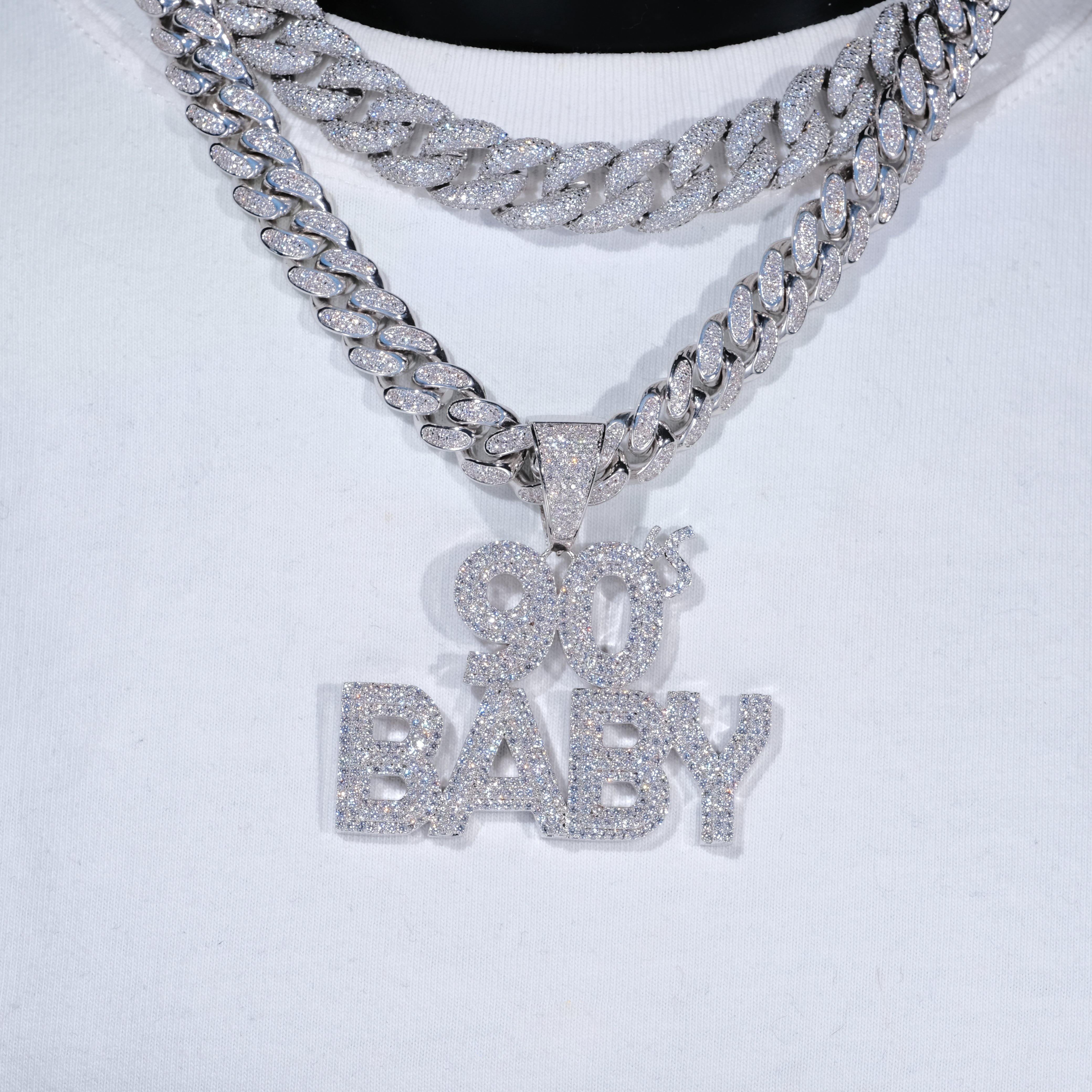 Iced 90's Baby Two-Layer Necklace