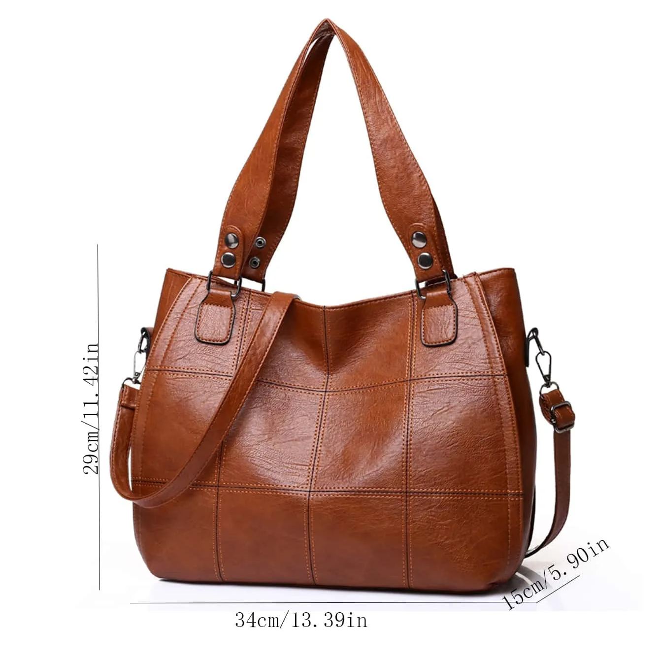 Studded Decor Shoulder Tote Bag