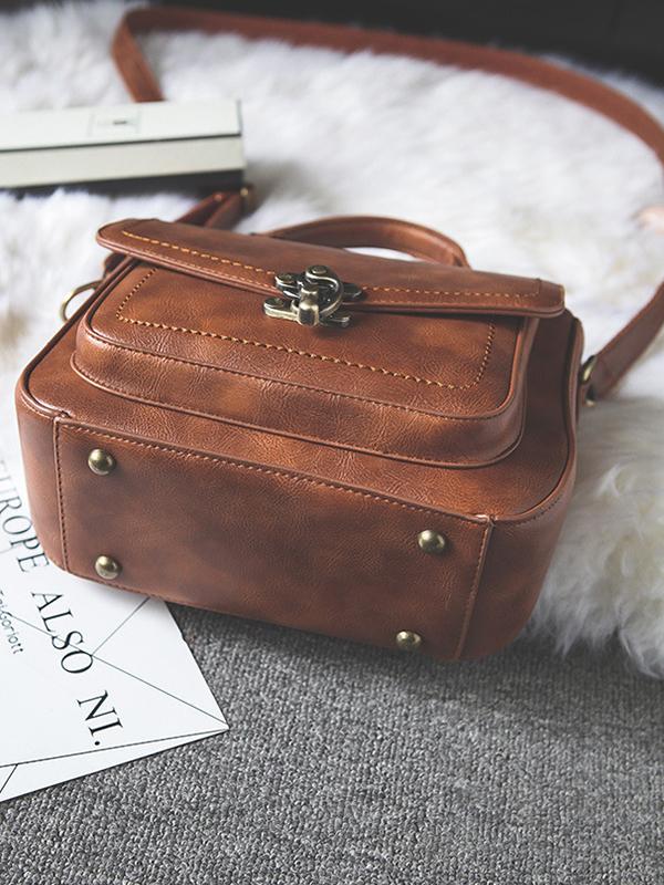 🔥Last day 49% OFF—Vintage Unique Buckle Washed Leather Bag