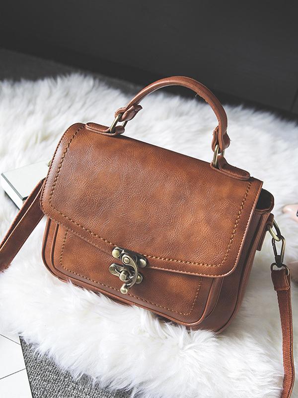 🔥Last day 49% OFF—Vintage Unique Buckle Washed Leather Bag