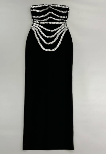 Wanda Sleeveless Diamond Bandage Maxi Dress