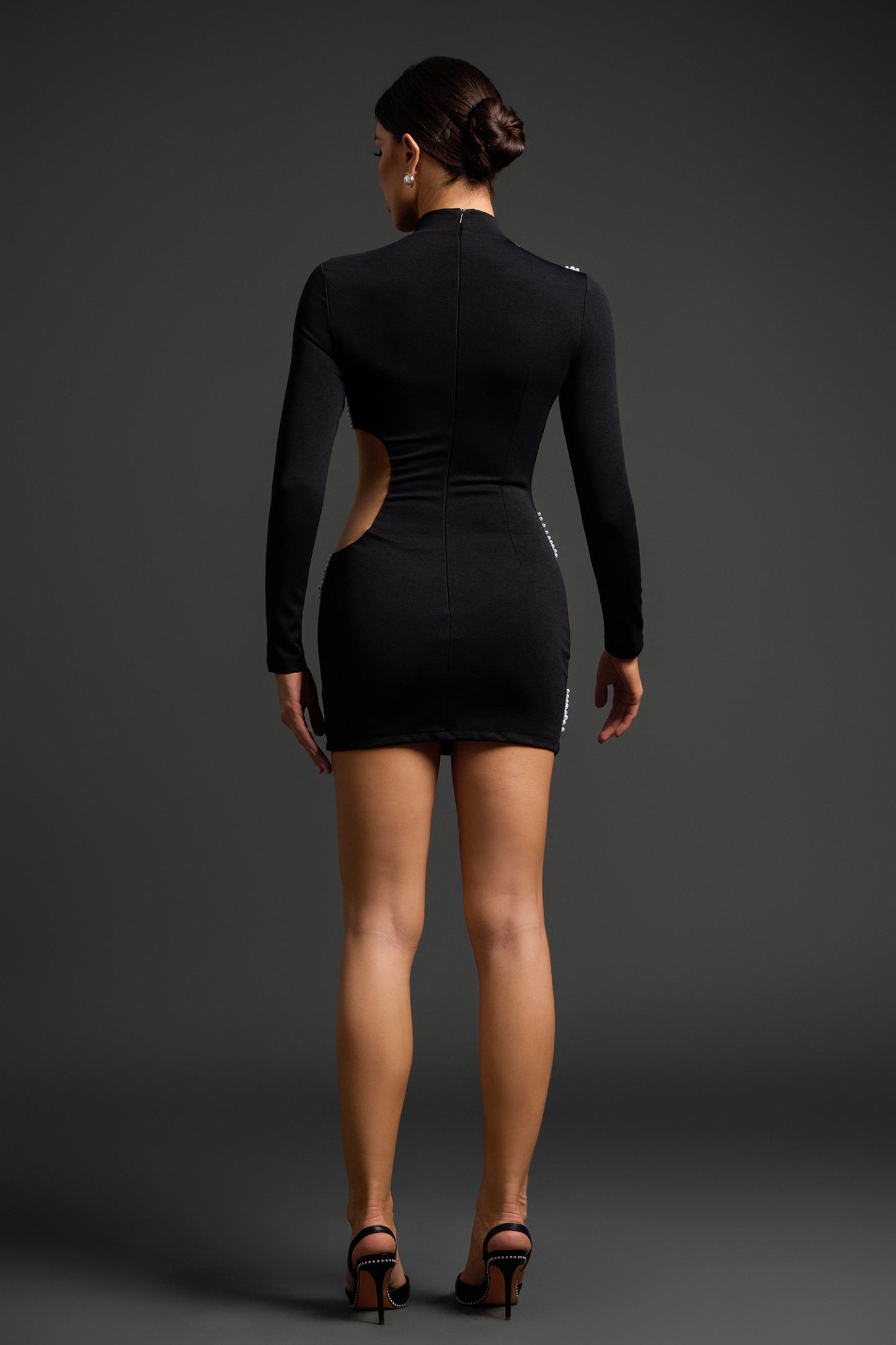 Kerade Long Sleeves Pearl Mini Dress