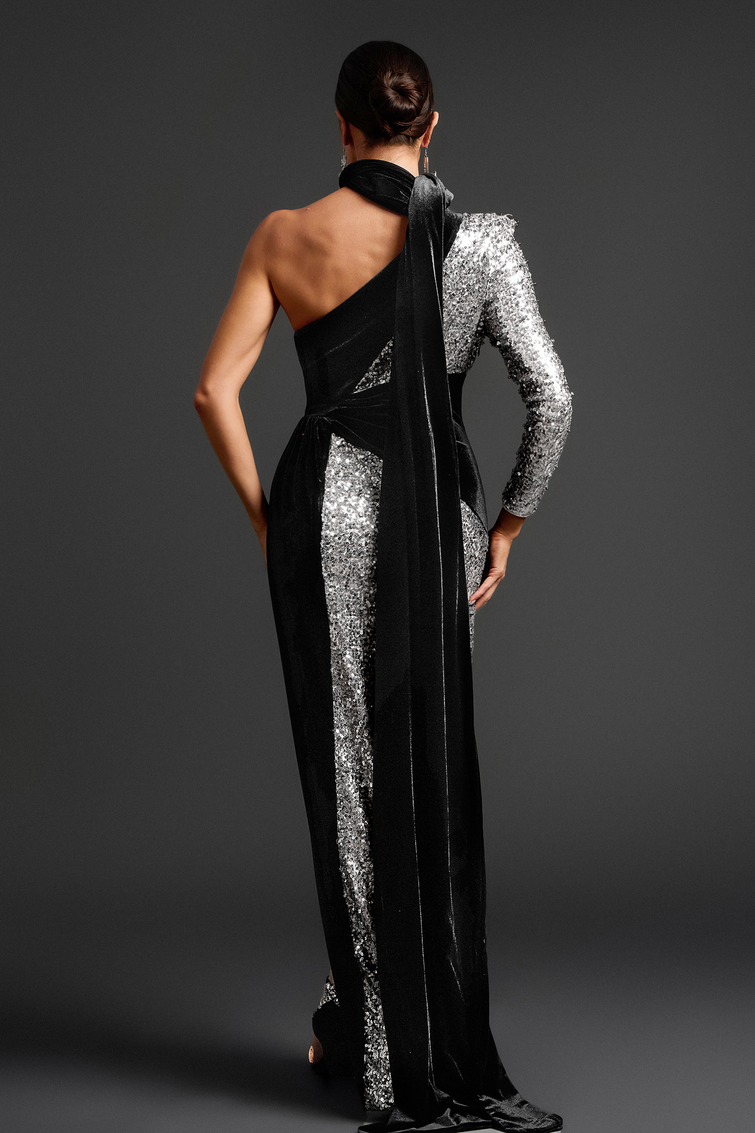 Kaitlyn Long Sleeves Sequin Maxi Dress