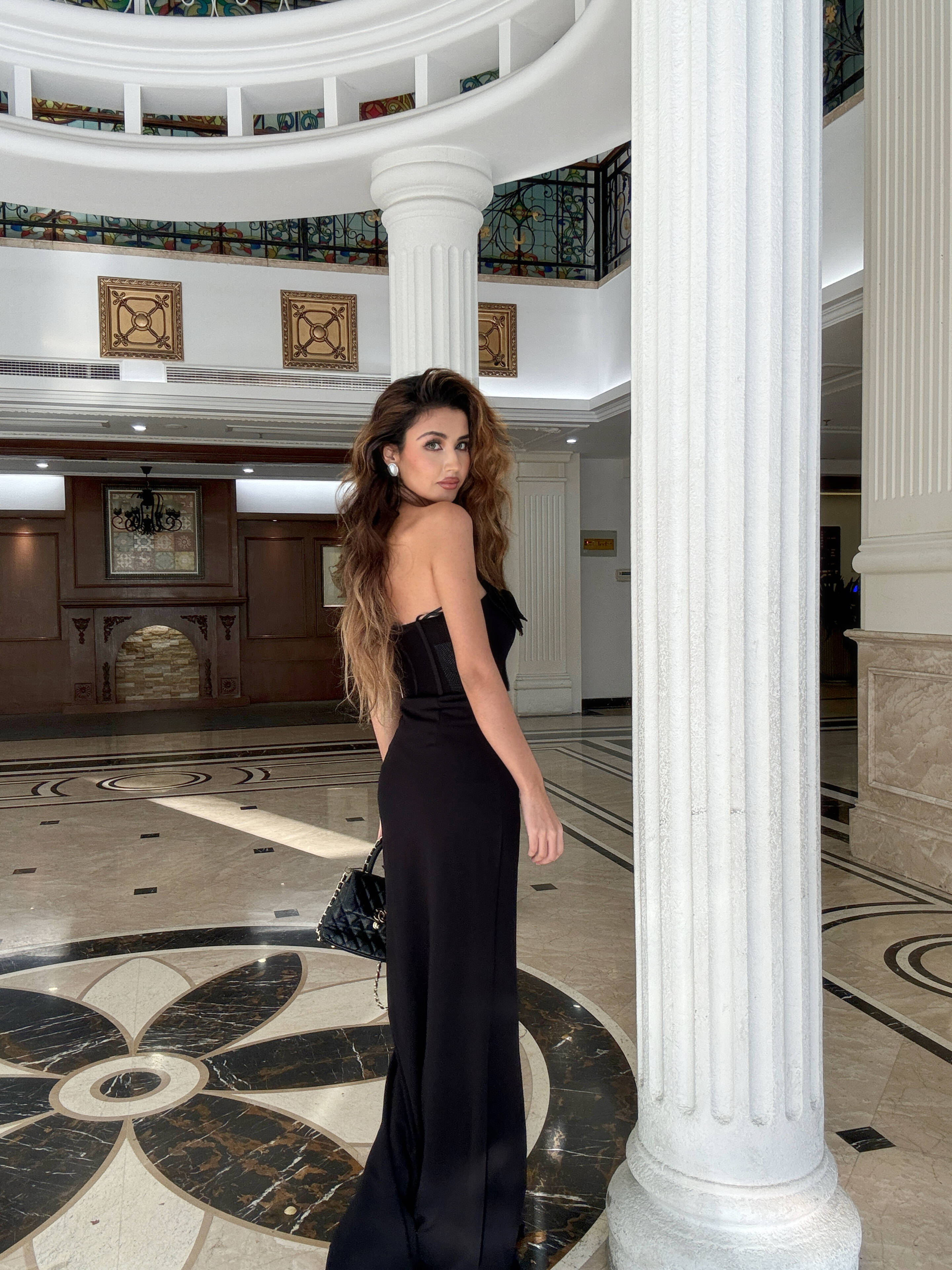 Stretchy Sleeveless Flowers Slit Bandage Maxi Dress