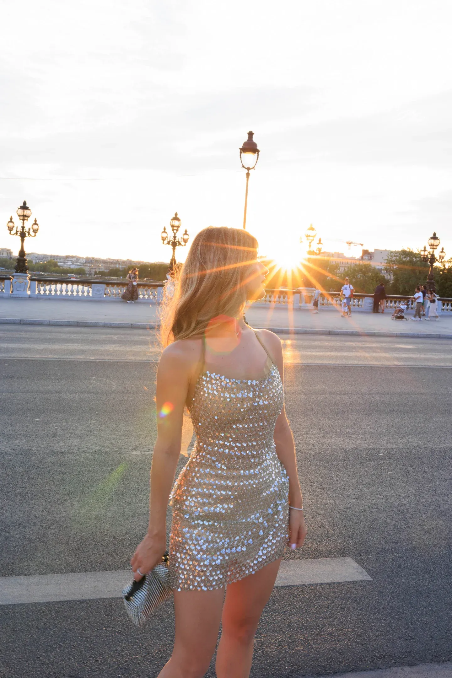 Winify Glamorous Contour Halter Sequin Sheer Mini Dress