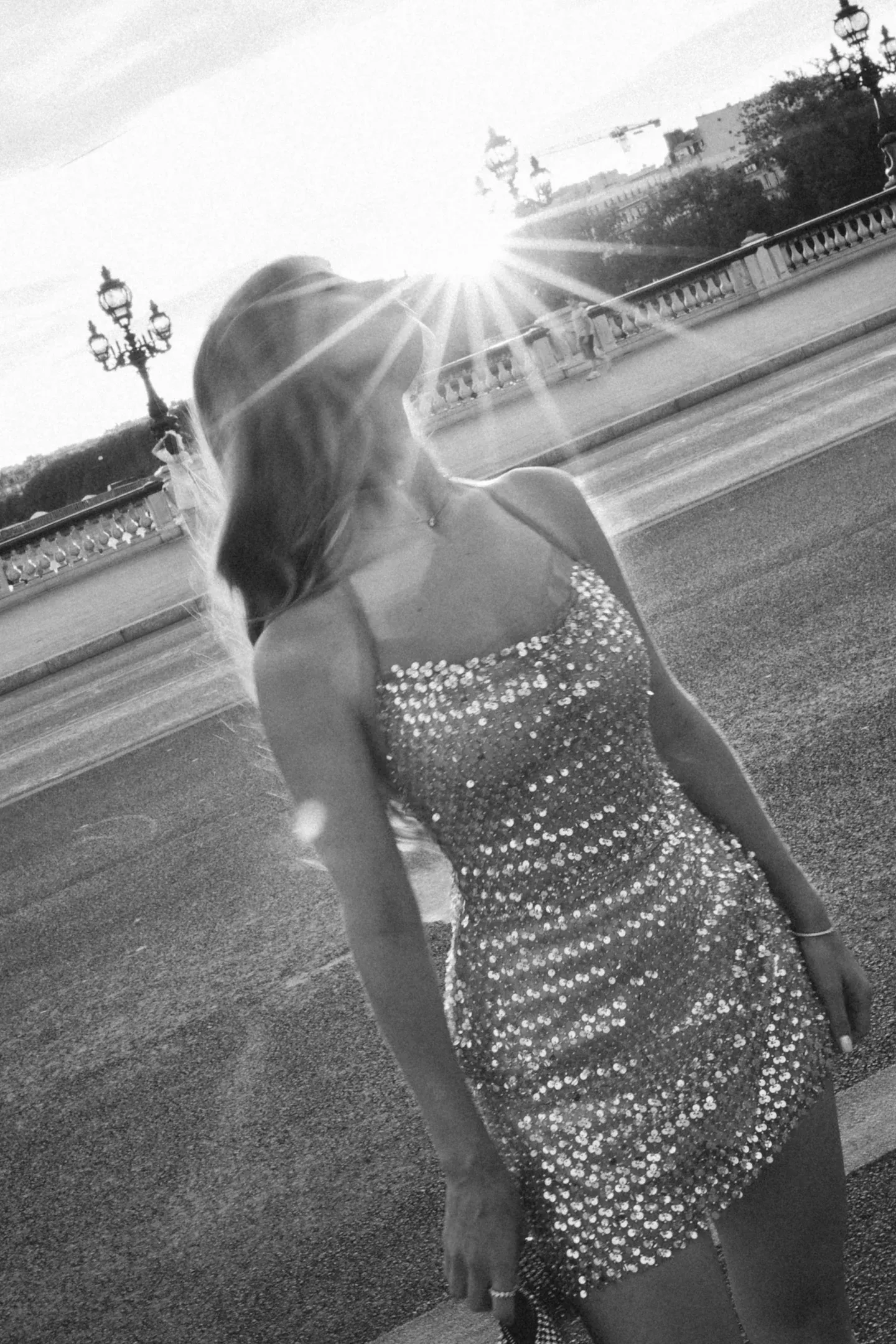 Winify Glamorous Contour Halter Sequin Sheer Mini Dress