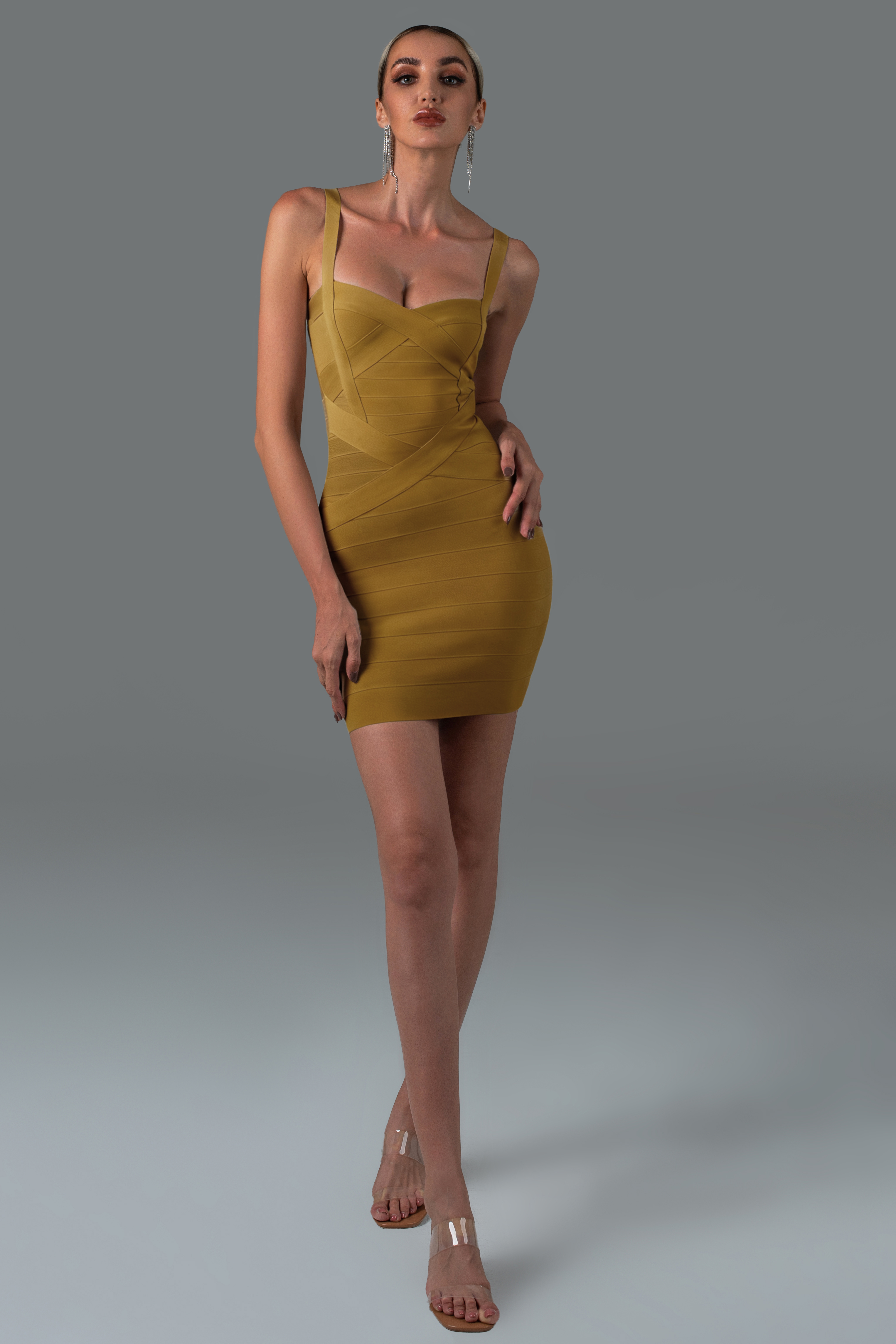 Meadow Bandage Mini Dress - Yellow