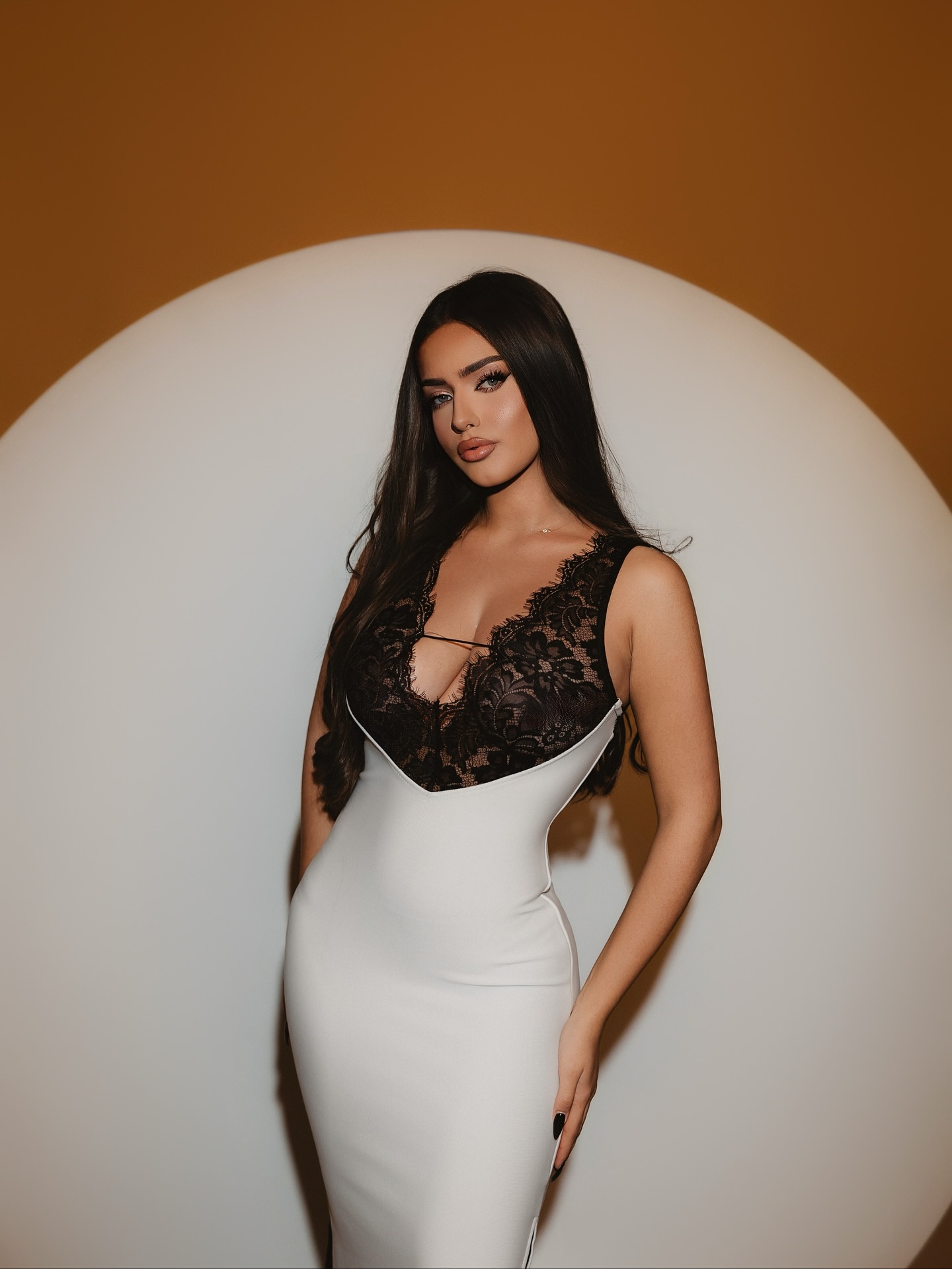 Gunnhild Lace Deep V Maxi Dress