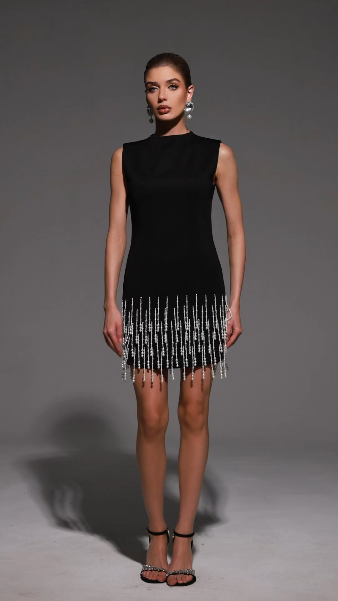 Nanci Sleeveless Pearl Mini Dress