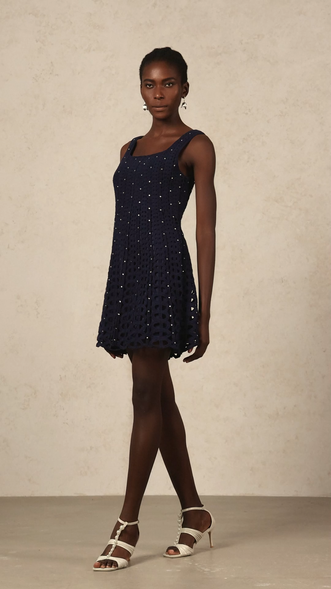 Kalene Halter Hollow Out Diamond Mini Dress