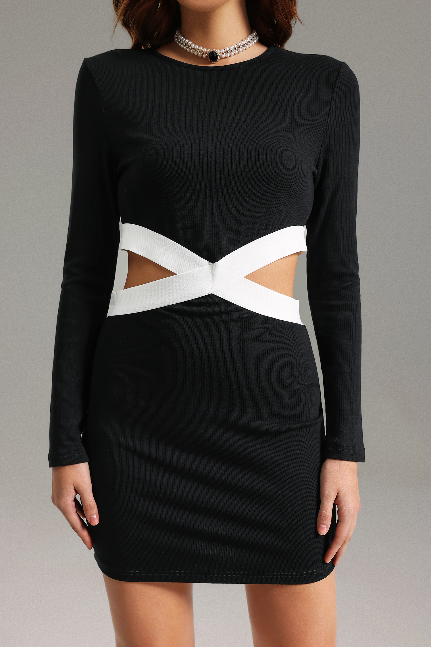 Uzaco Cutout Knitted mini Dress - Black