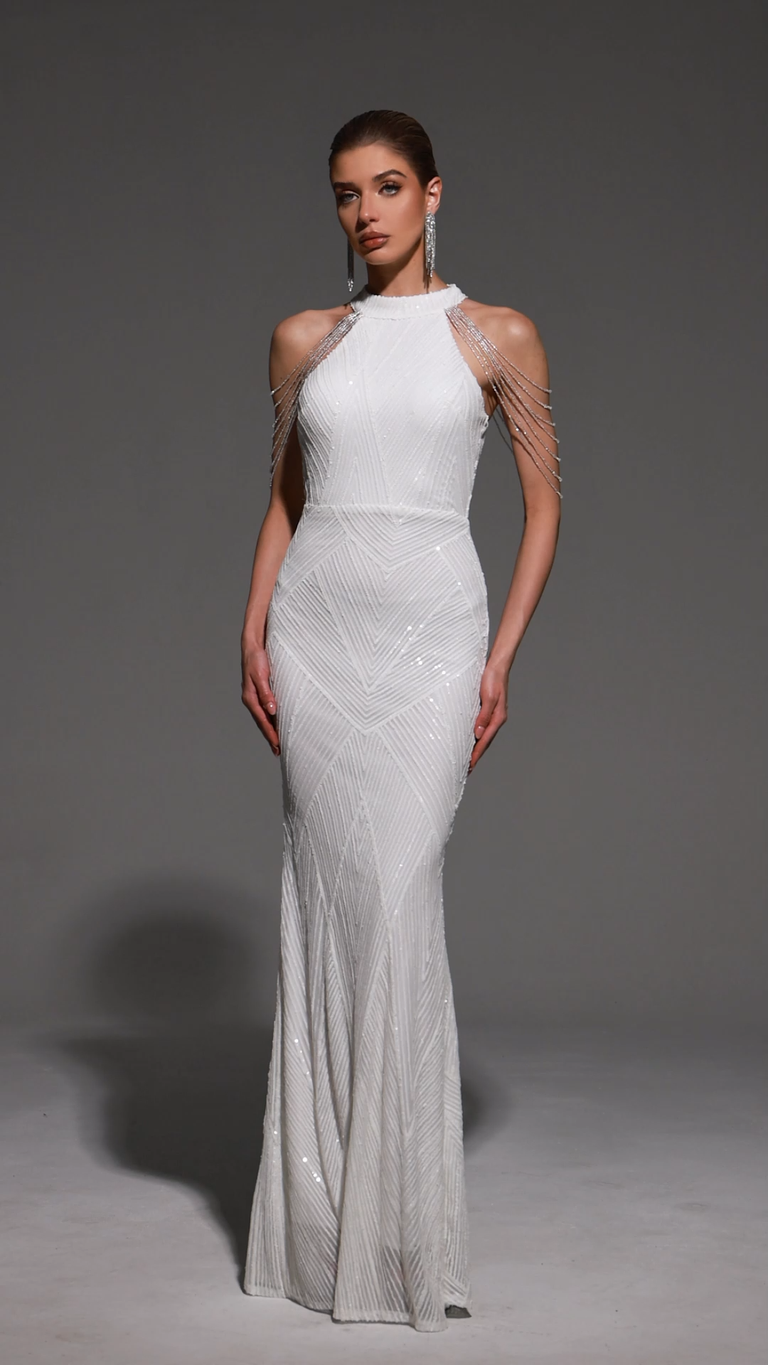 Bali Sequin Maxi Dress - White
