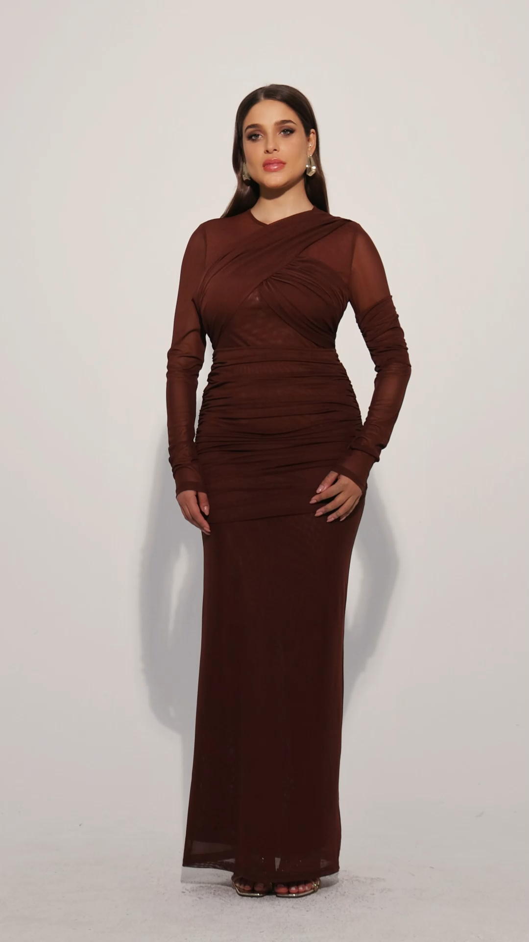 Yvaine Long Sleeve Fold Maxi Dress