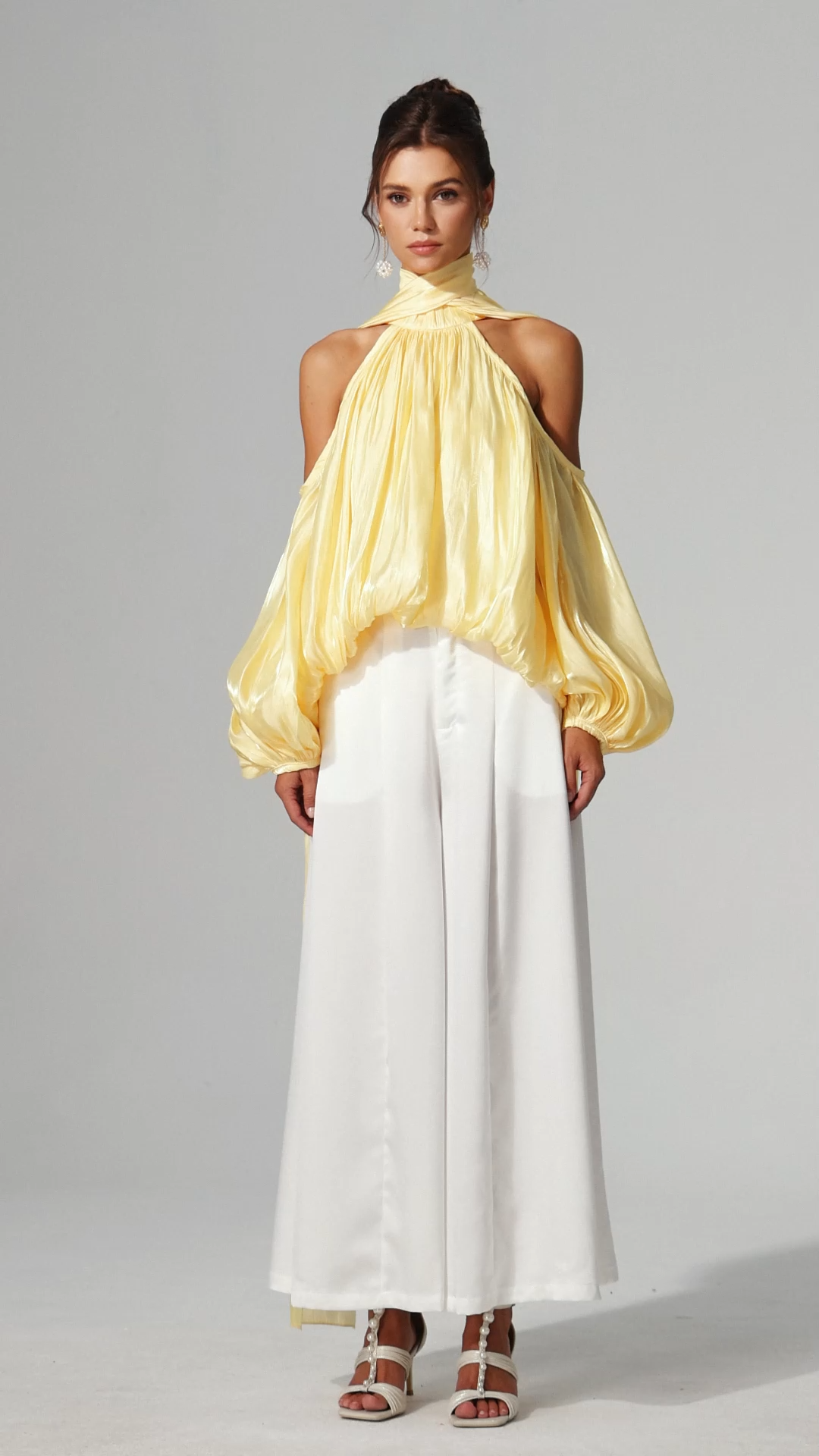 Juno Off-The-Shoulder Long Sleeves Streamer Top