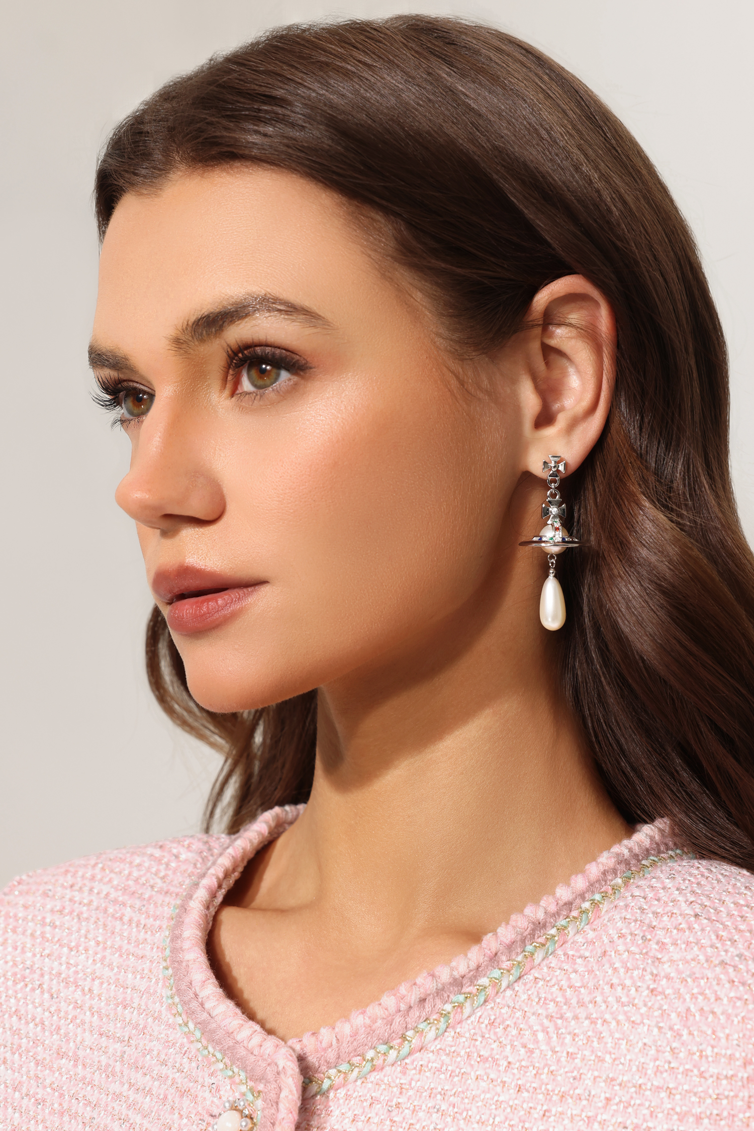 Sada Diamond Toroidal Pearl Earrings