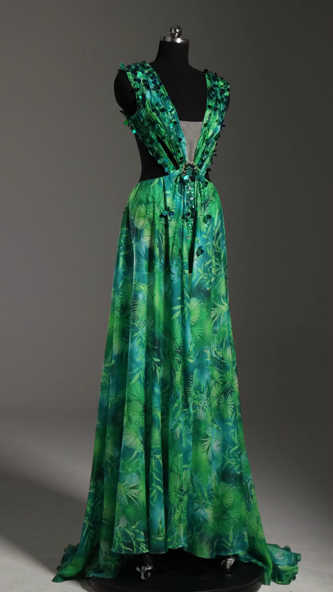 Yoland Printed Embellished Maxi Dress