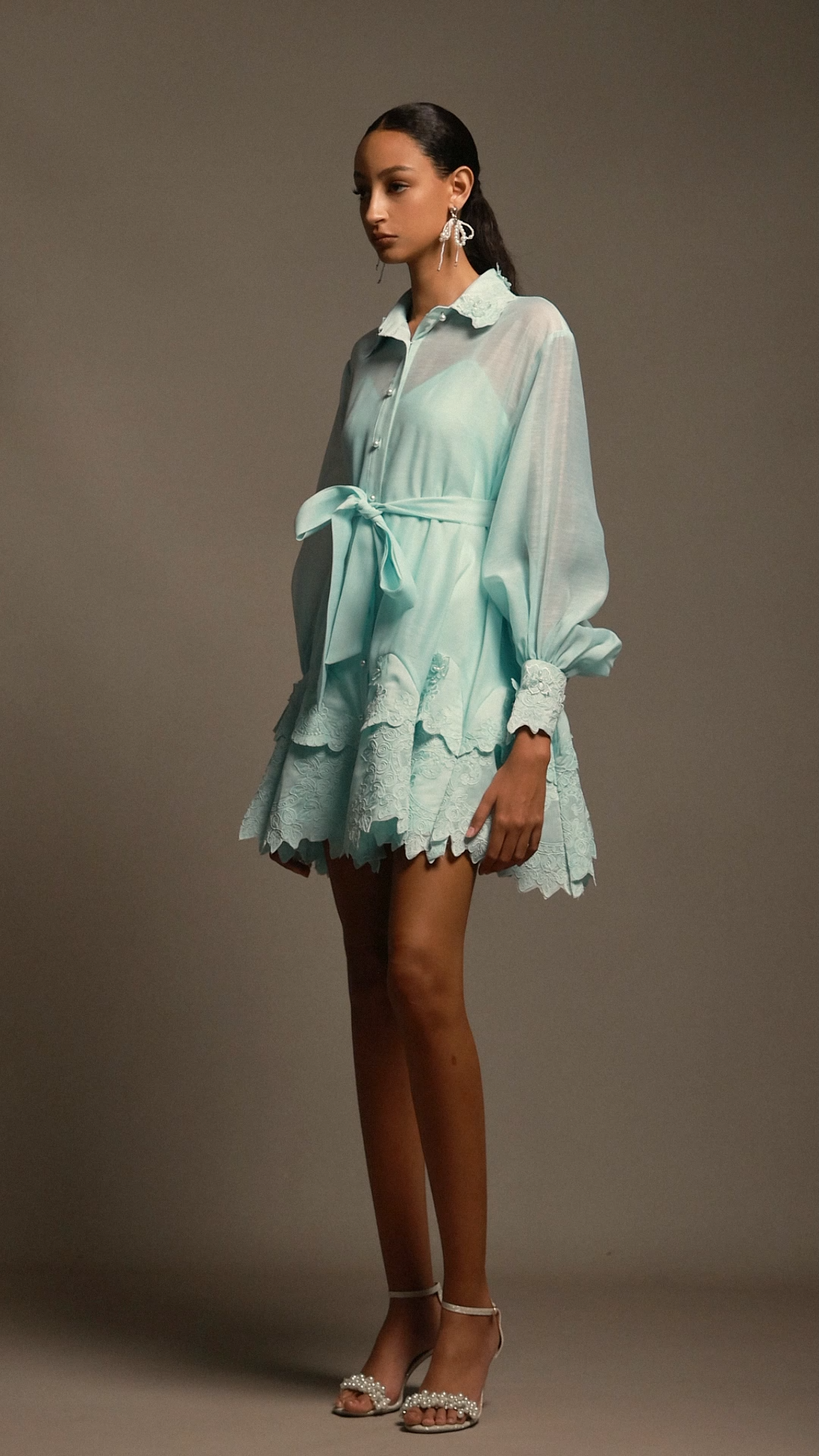 Lucifa Long Sleeves Lace Mini Dress