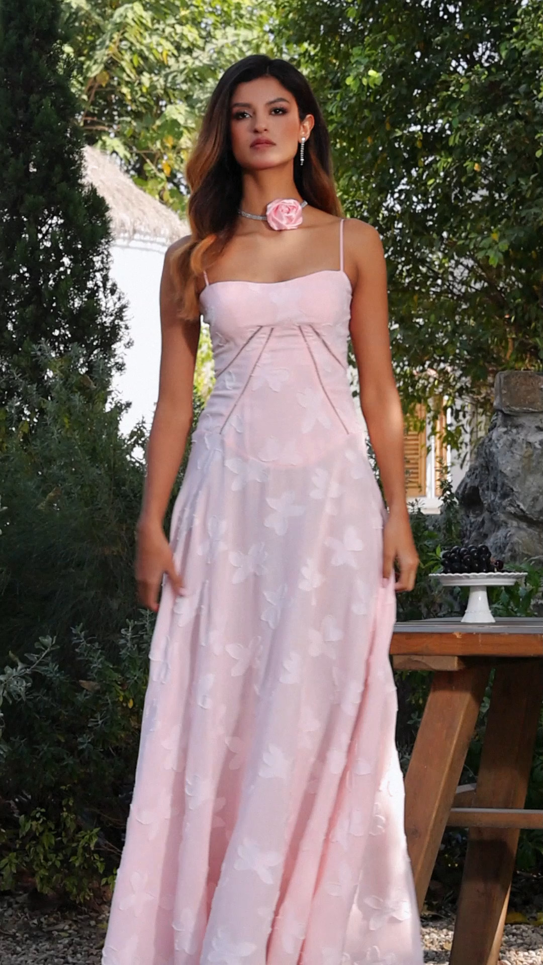 Karsten Strapless Sleeveless Backless Lace Maxi Dress