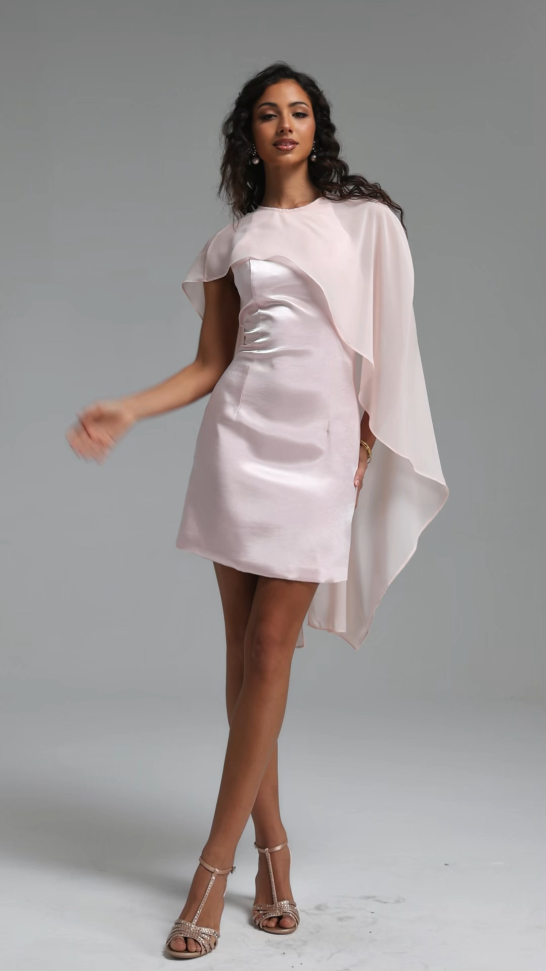 Riane Elegant Tailored Sleeveless Satin Mini Dress