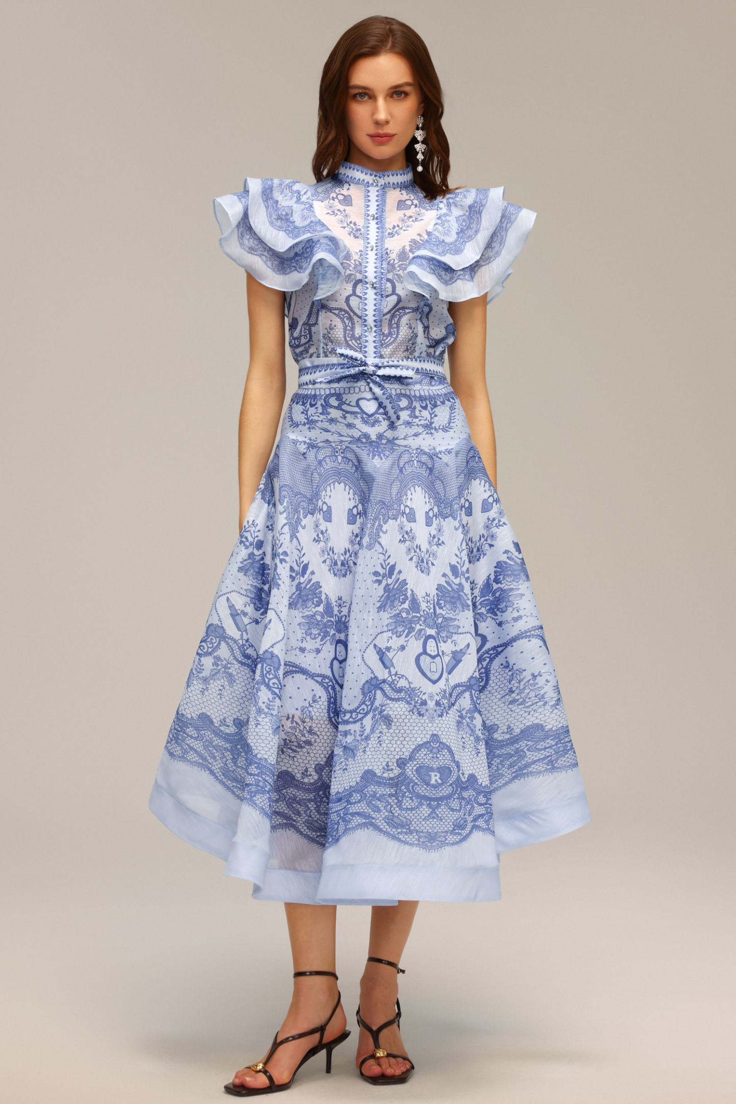 Yvette Sleeveless Floral Printed Top And Skirt Two-Piece Set