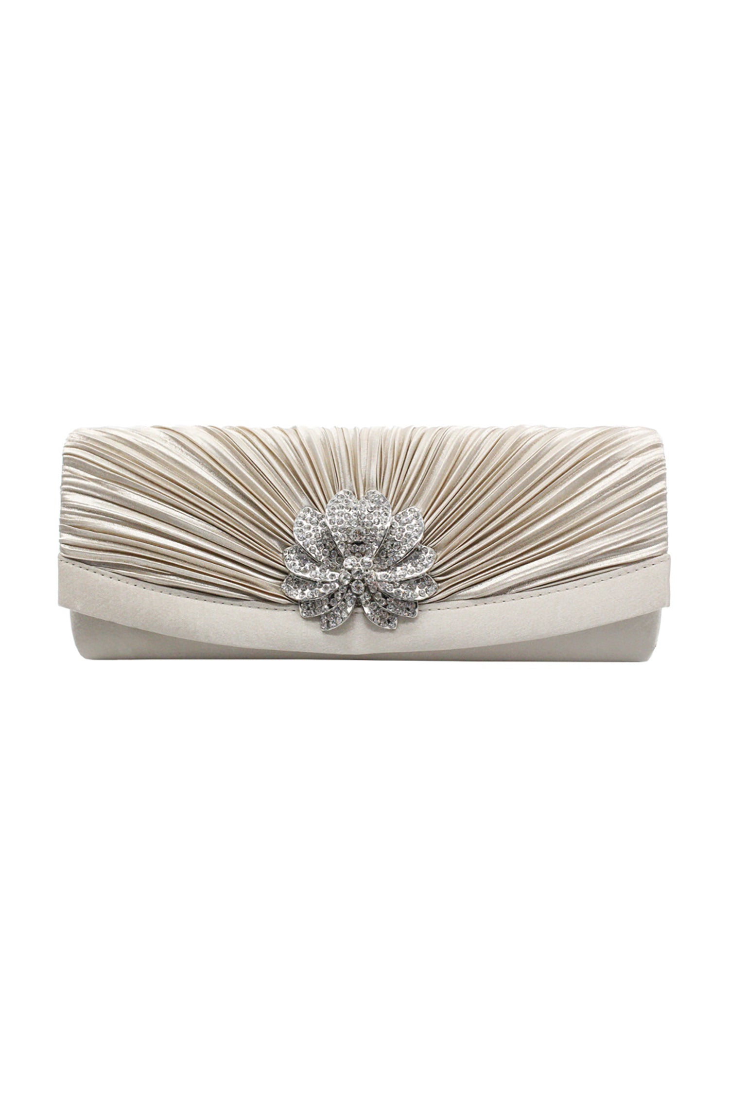 Rereny Pleated Diamante Buckle Clutch