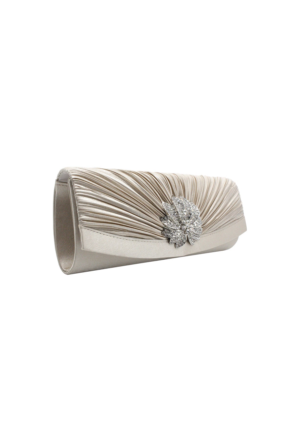 Rereny Pleated Diamante Buckle Clutch