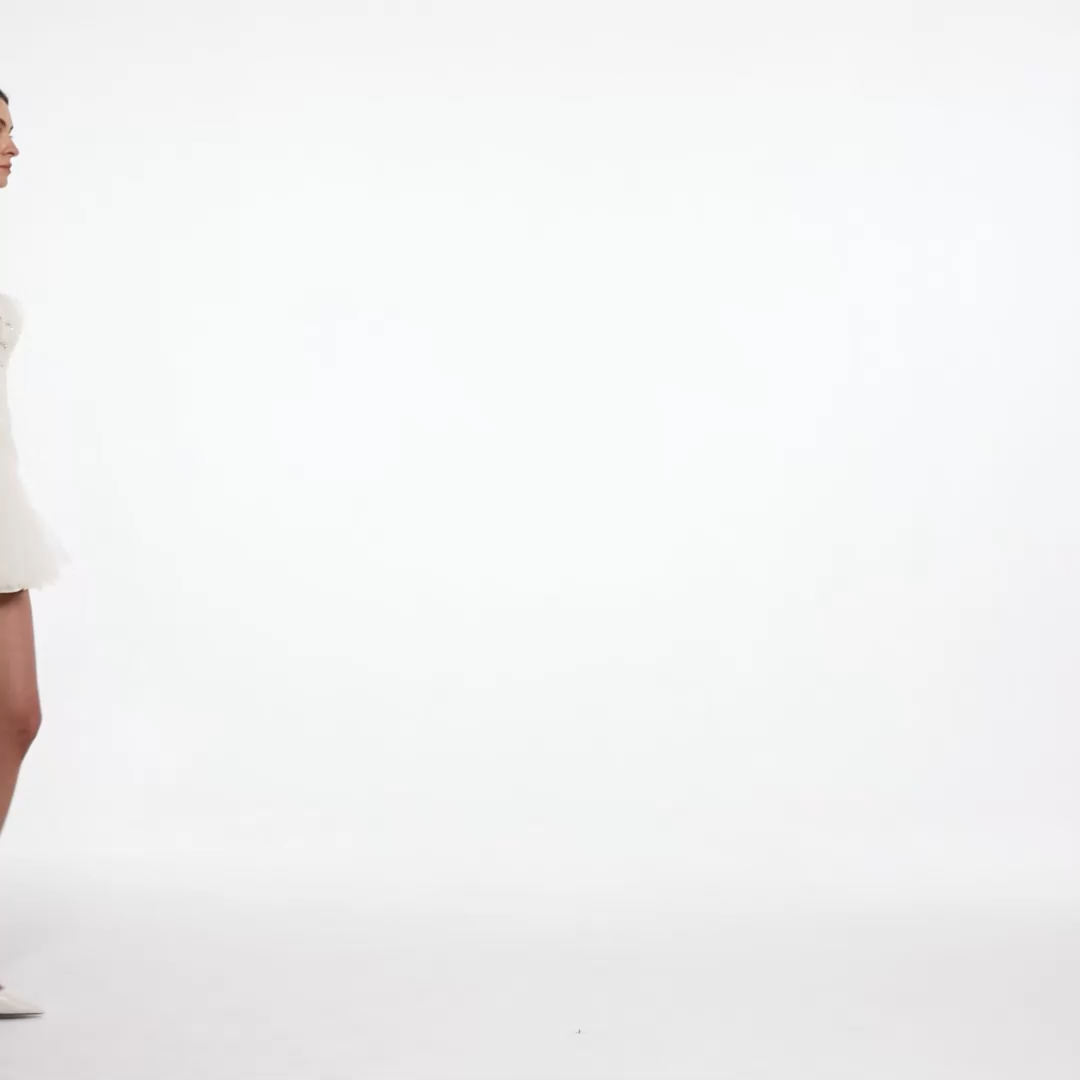 Demri Chic Flowy Sleeveless Rhinestone Ruched Woven Mini Dress