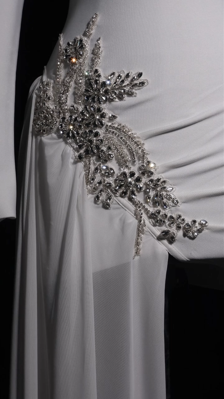 Lotus Long Sleeves Diamond Bandage Mini Dress