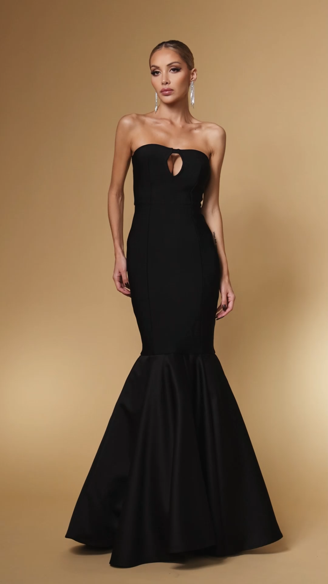 Tiere Sexy Contour Strapless Cut Out Bandage Maxi Dress