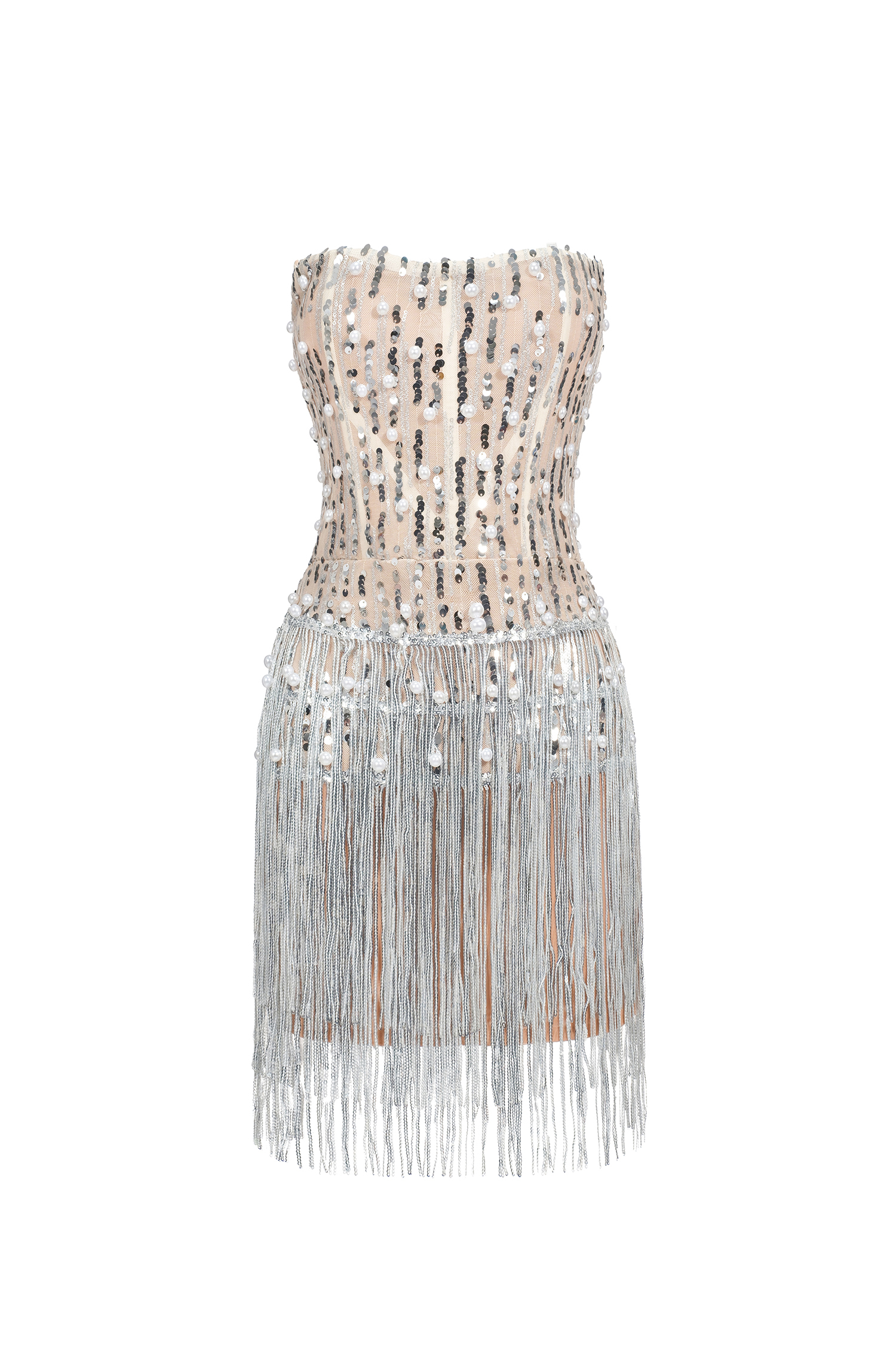 Sorel Pearl Sequin Tassel Mini Dress