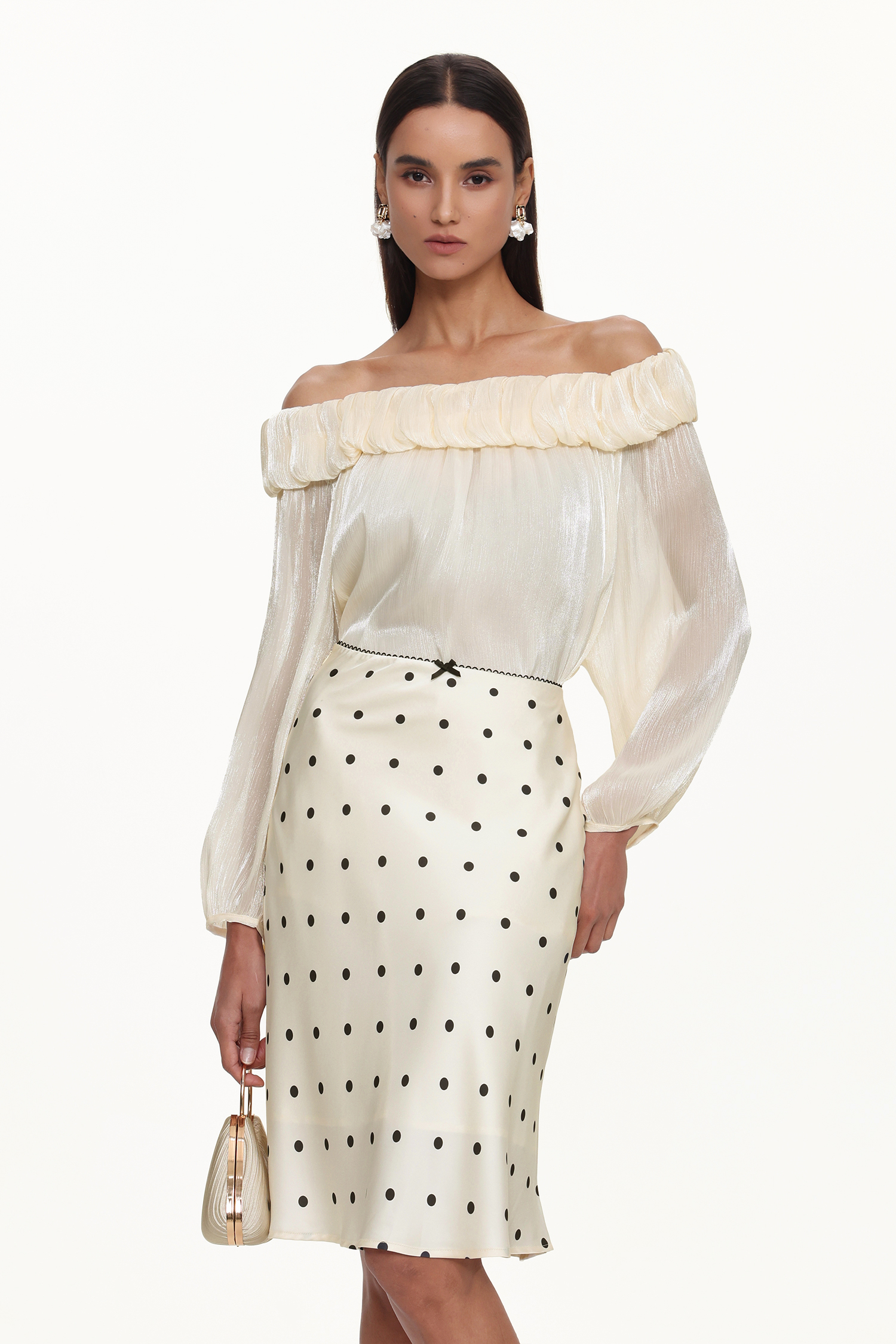 Uana Elegant Flowy Woven Top And Skirt Set