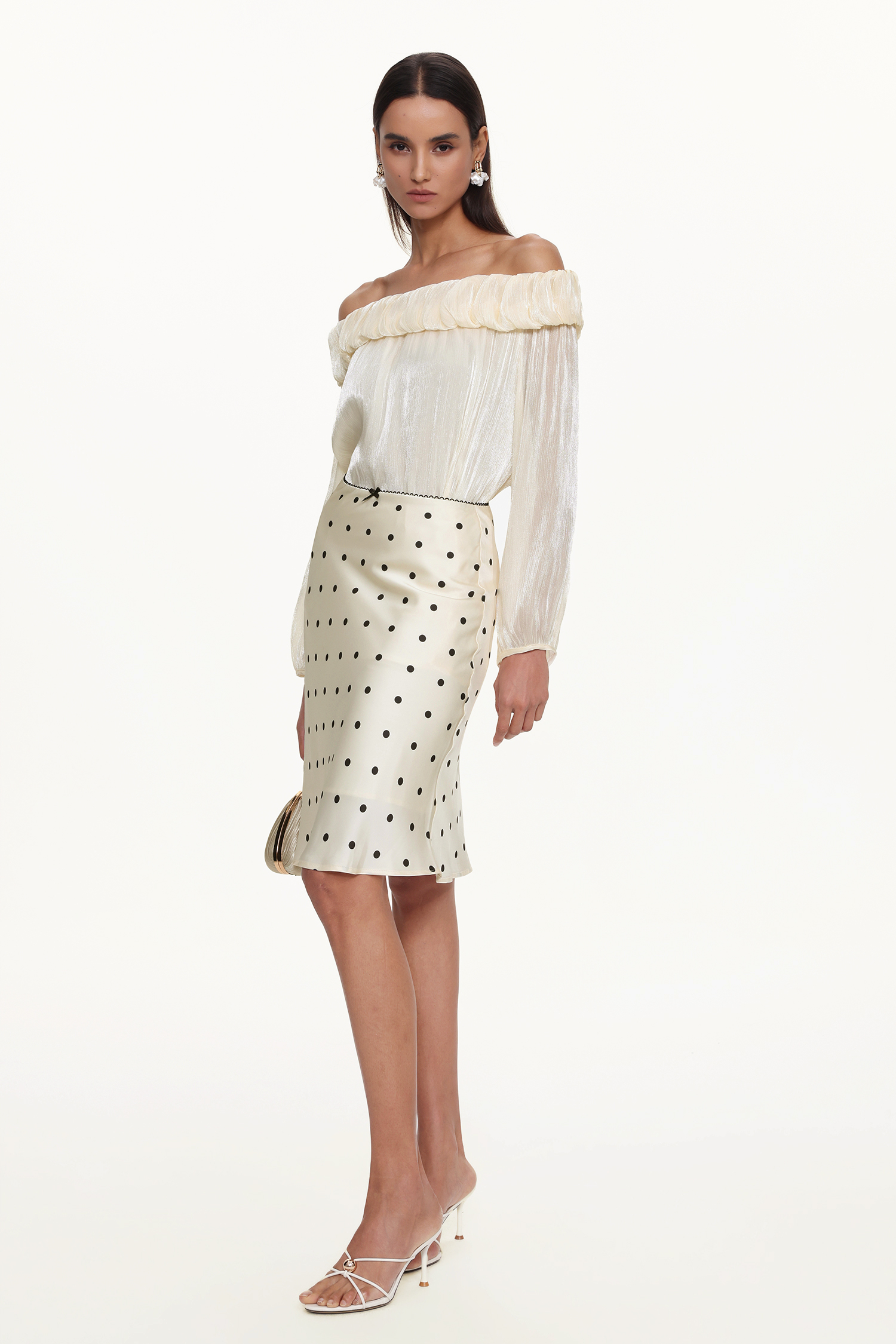 Uana Elegant Flowy Woven Top And Skirt Set