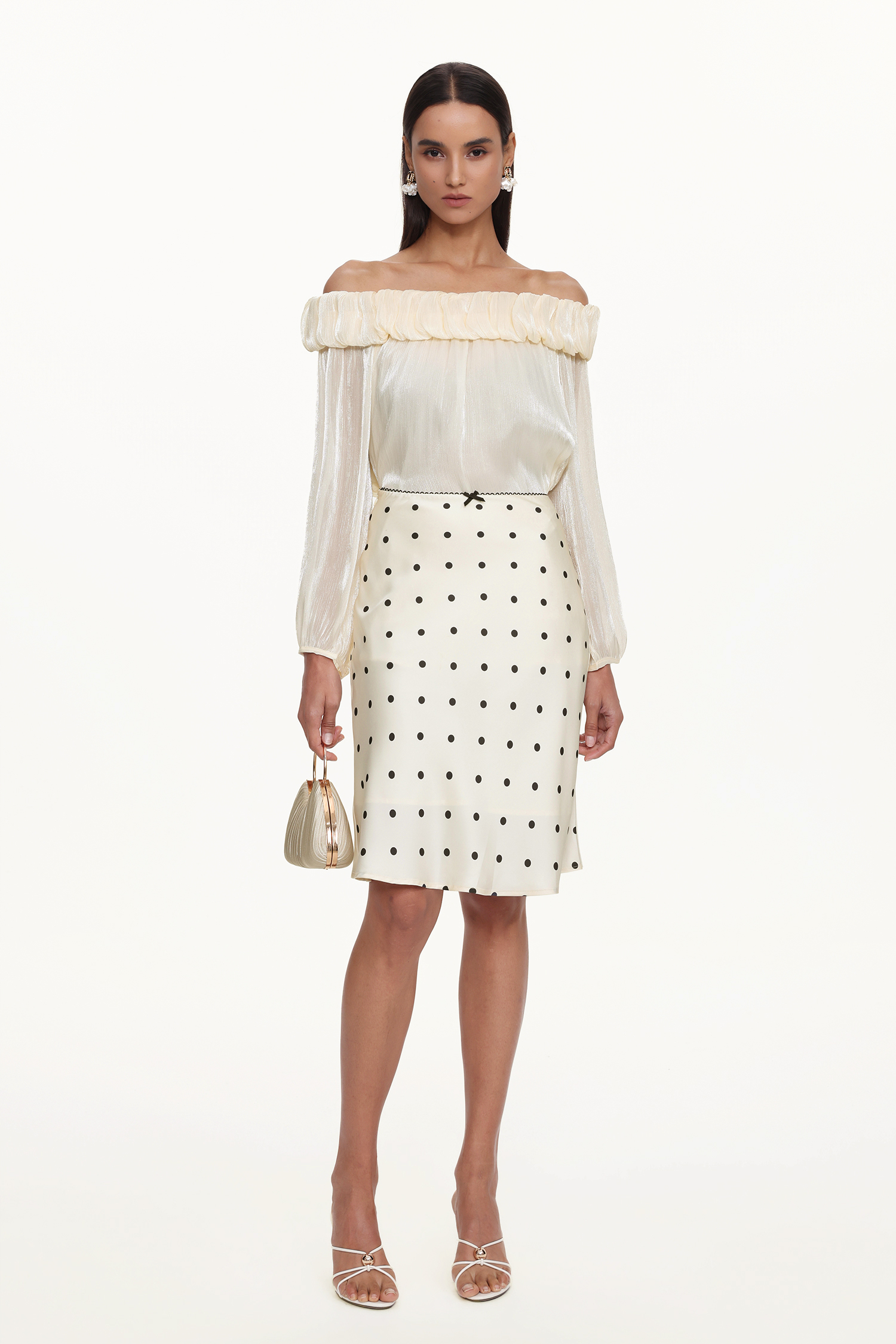 Uana Elegant Flowy Woven Top And Skirt Set