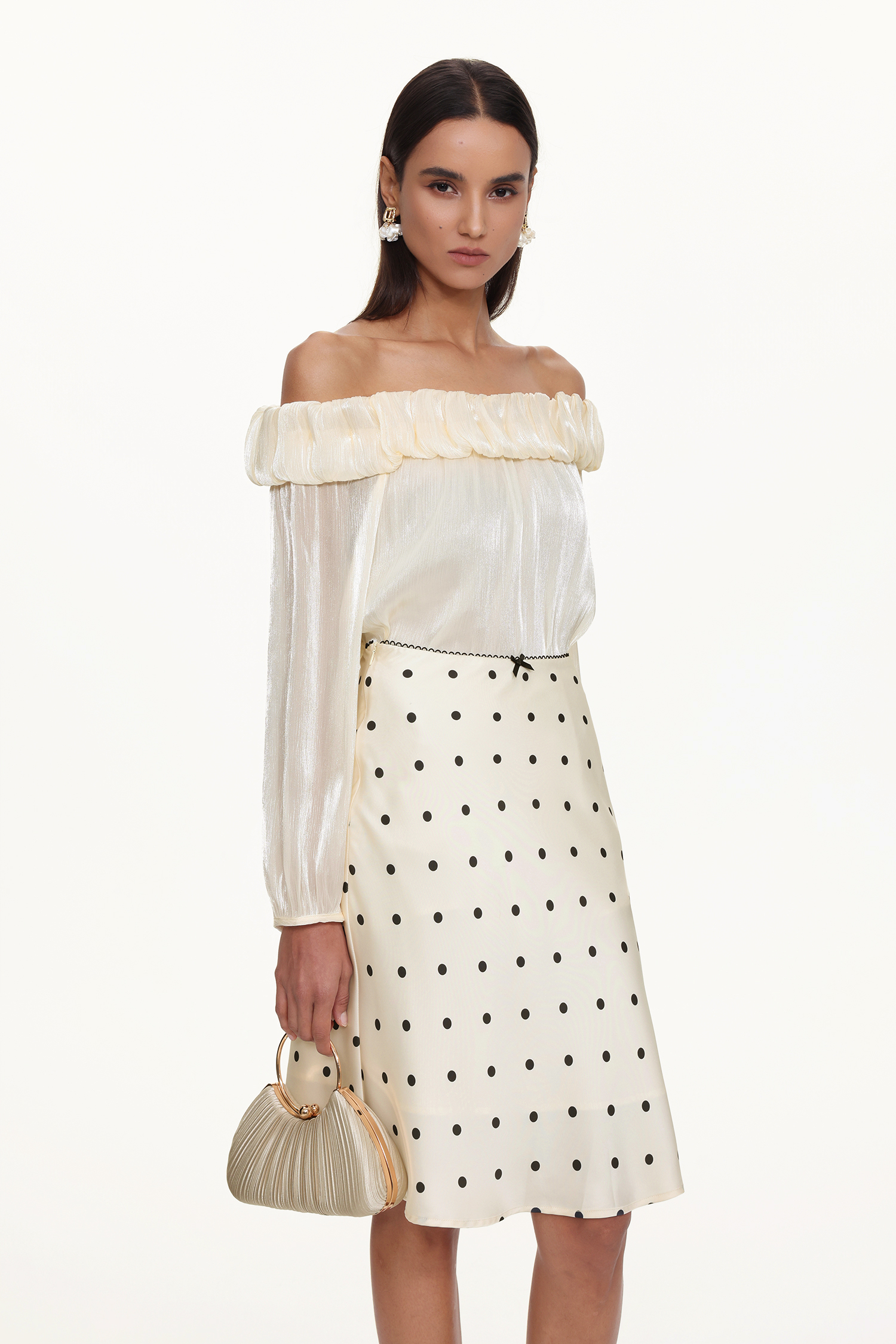 Uana Elegant Flowy Woven Top And Skirt Set