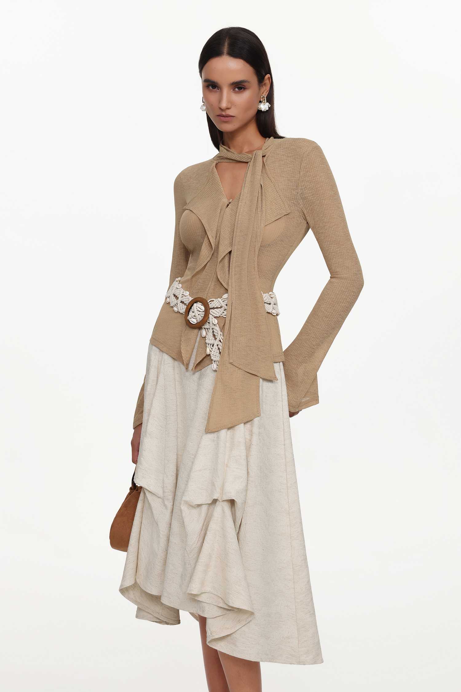 Kezia Elegant Flowy Woven Top And Skirt Set