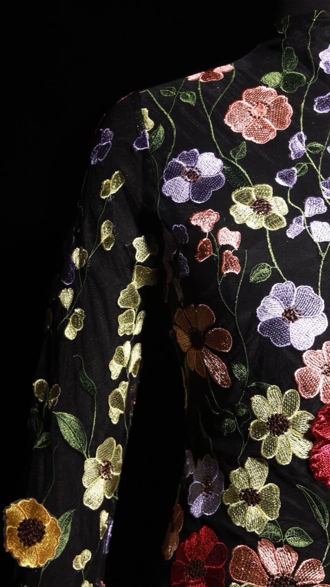 Gricely Long Sleeve Flowers Backless Mini Dress