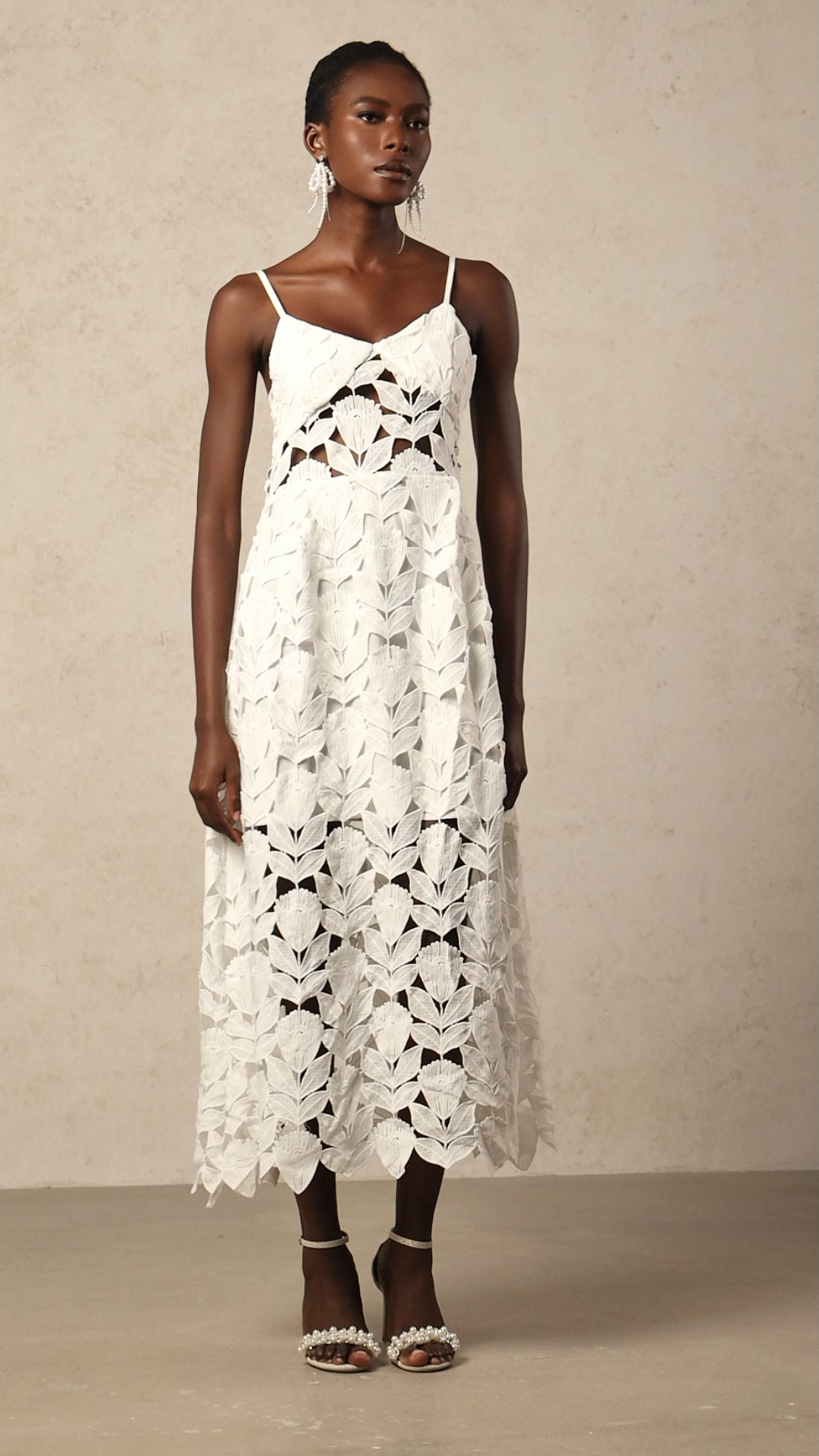 Savier Halter Hollow Out Lace Maxi Dress