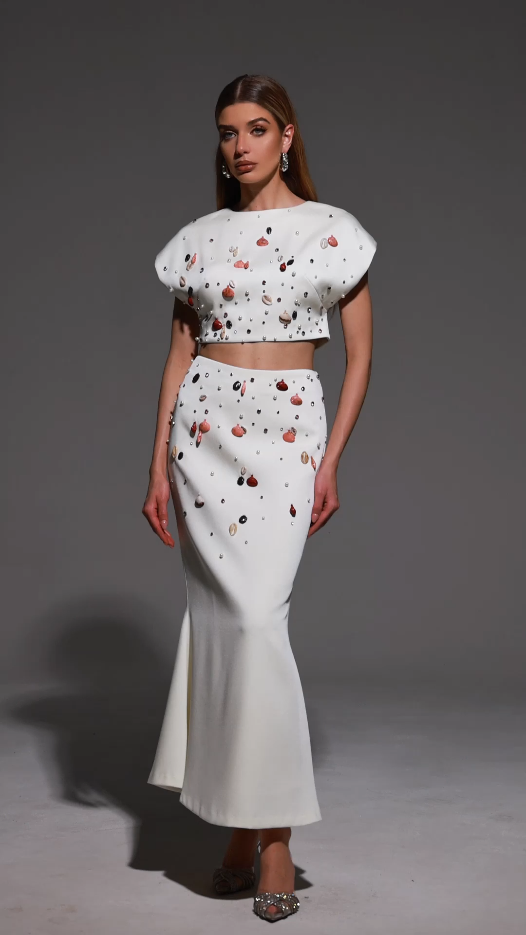 Eren Sleeveless Diamond Fishtail Maxi Two-Piece Set