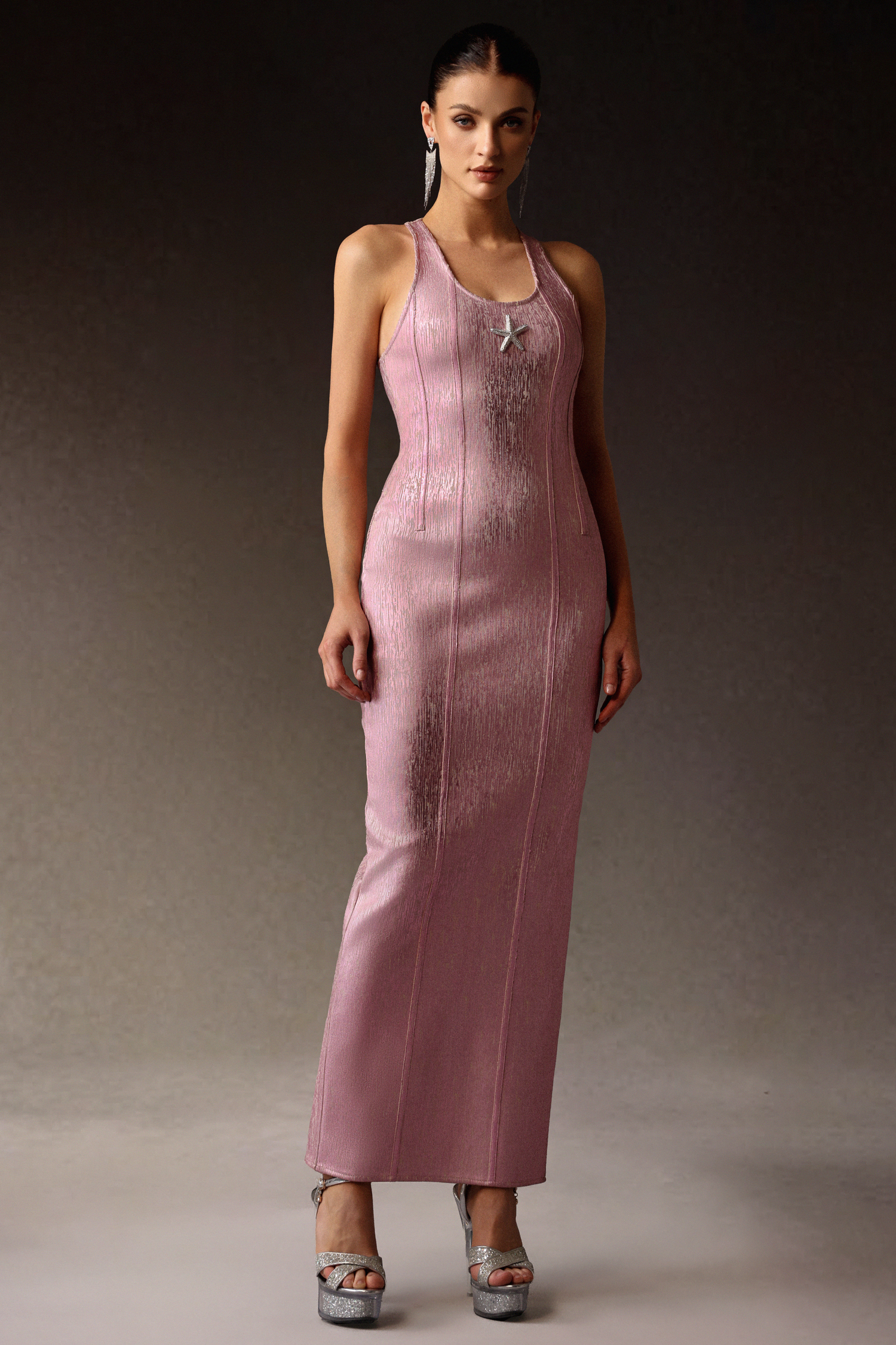 Verues Sleeveless Starfish Bandage Maxi Dress