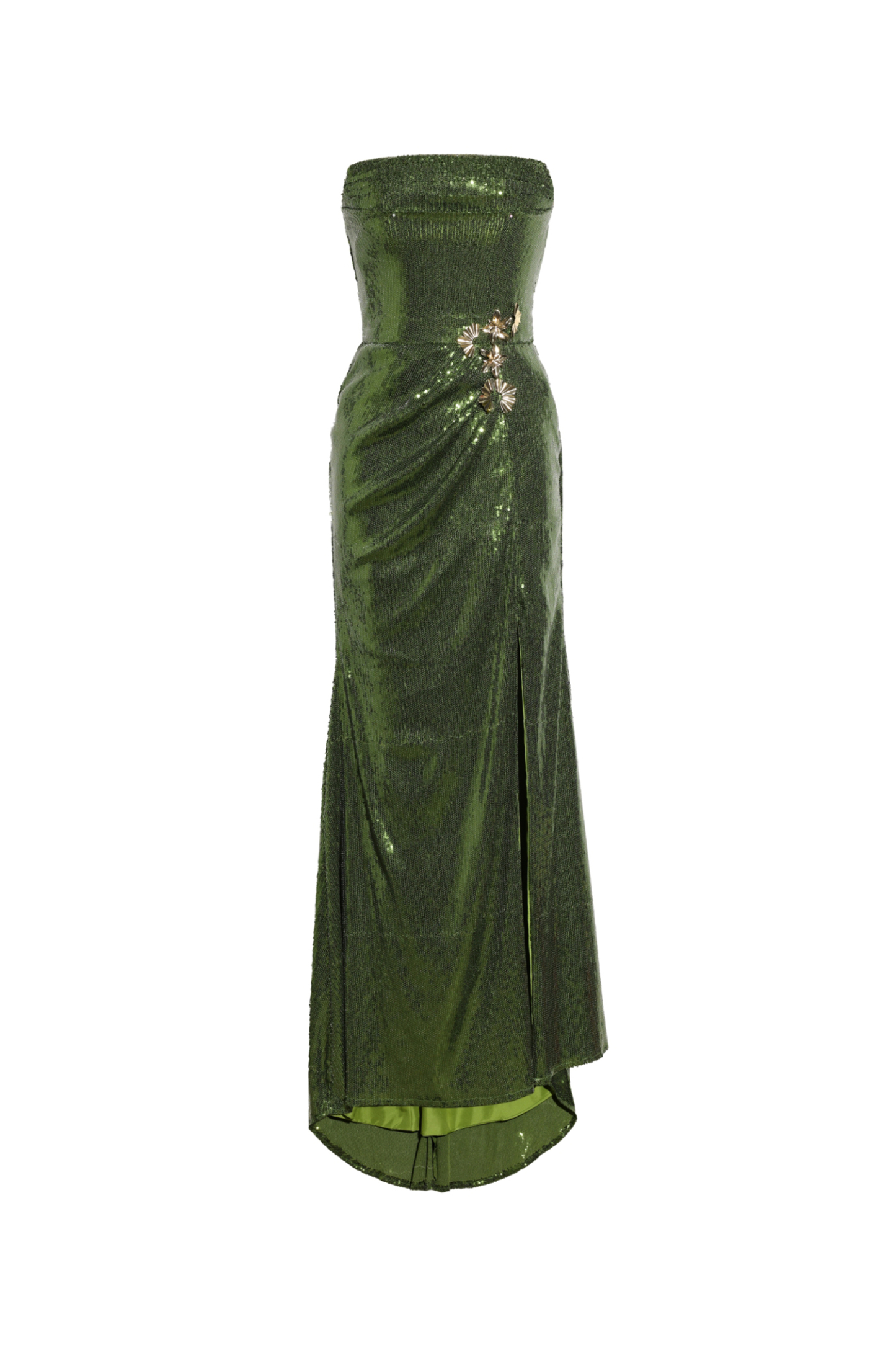 Verney Sleeveless Lacing Sequin Maxi Dress