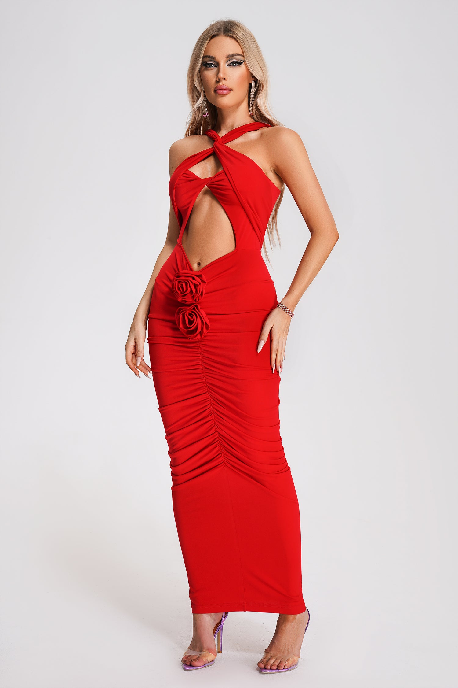 Xiamara Cutout Maxi Dress - Red