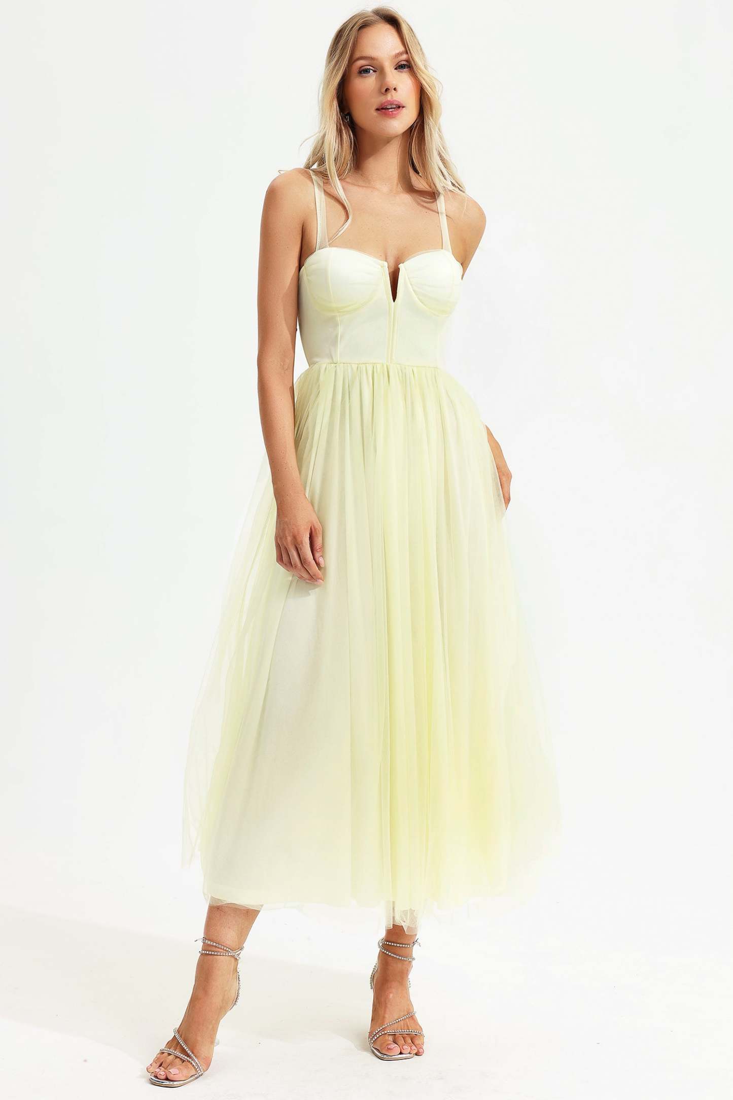 トップス MAISON SPECIAL Multiway Tulle Corset Strapless Twist Cup Tulle Corset Bridesmaid Dress With Full