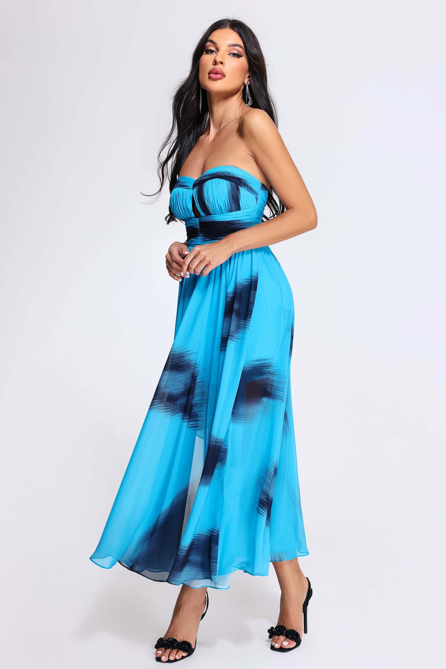 Jannean Printed Mesh Dress