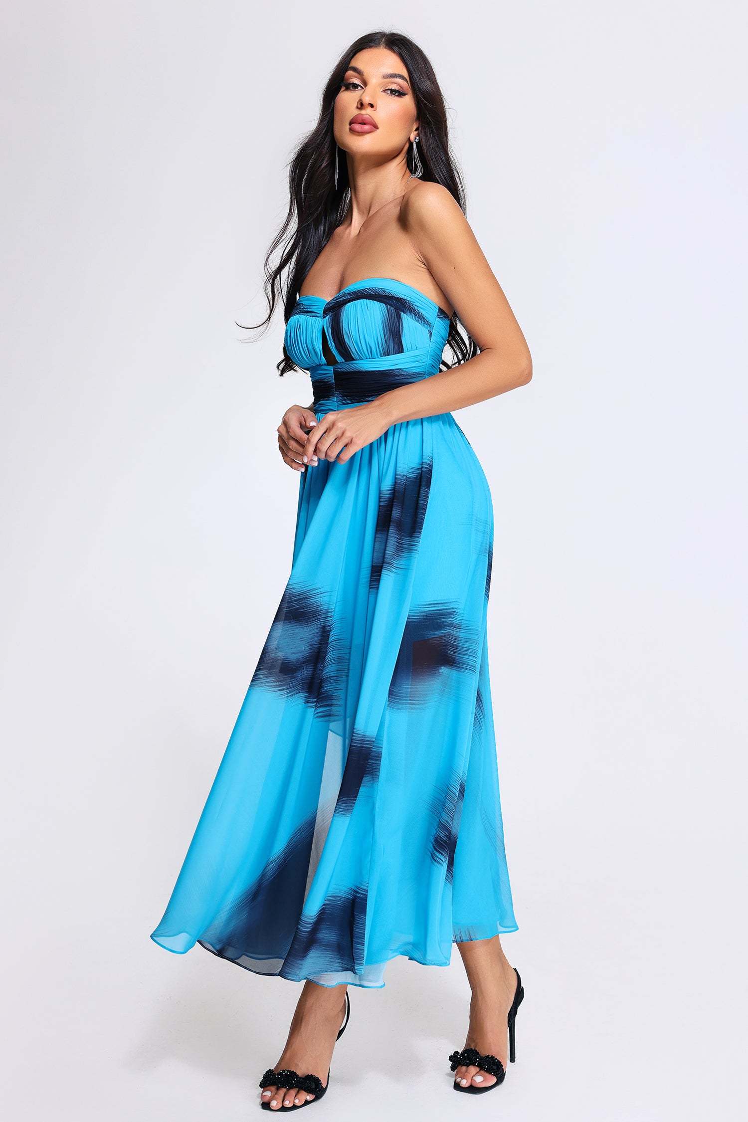 Jannean Printed Mesh Dress