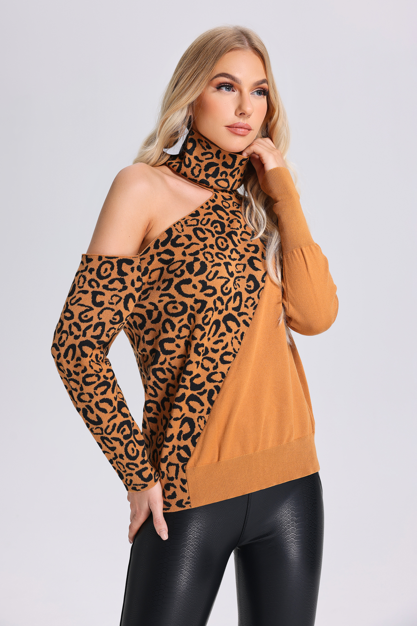 Viky One-Shoulder Cutout Sweater