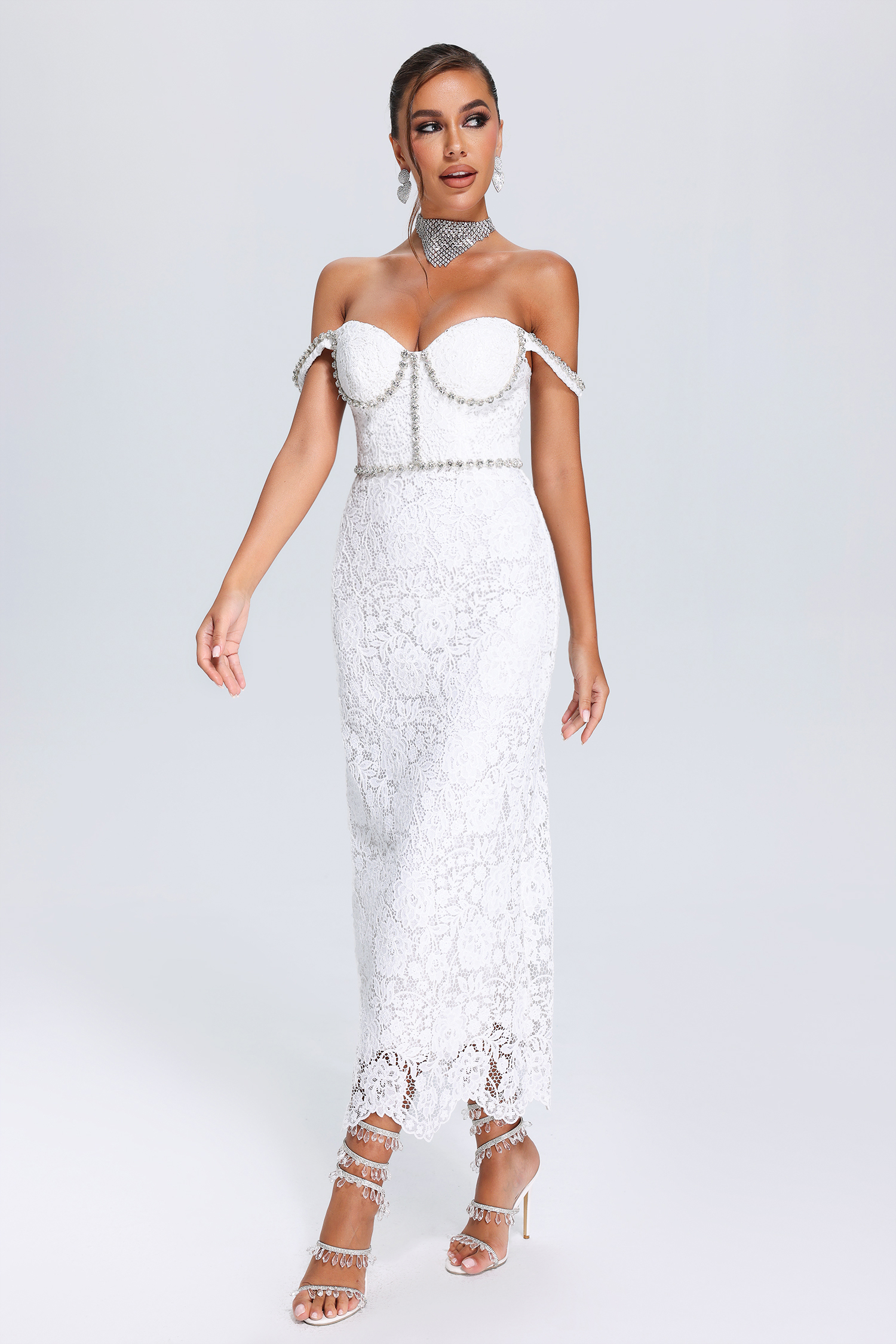 Tate Lace Bandage Midi Dress