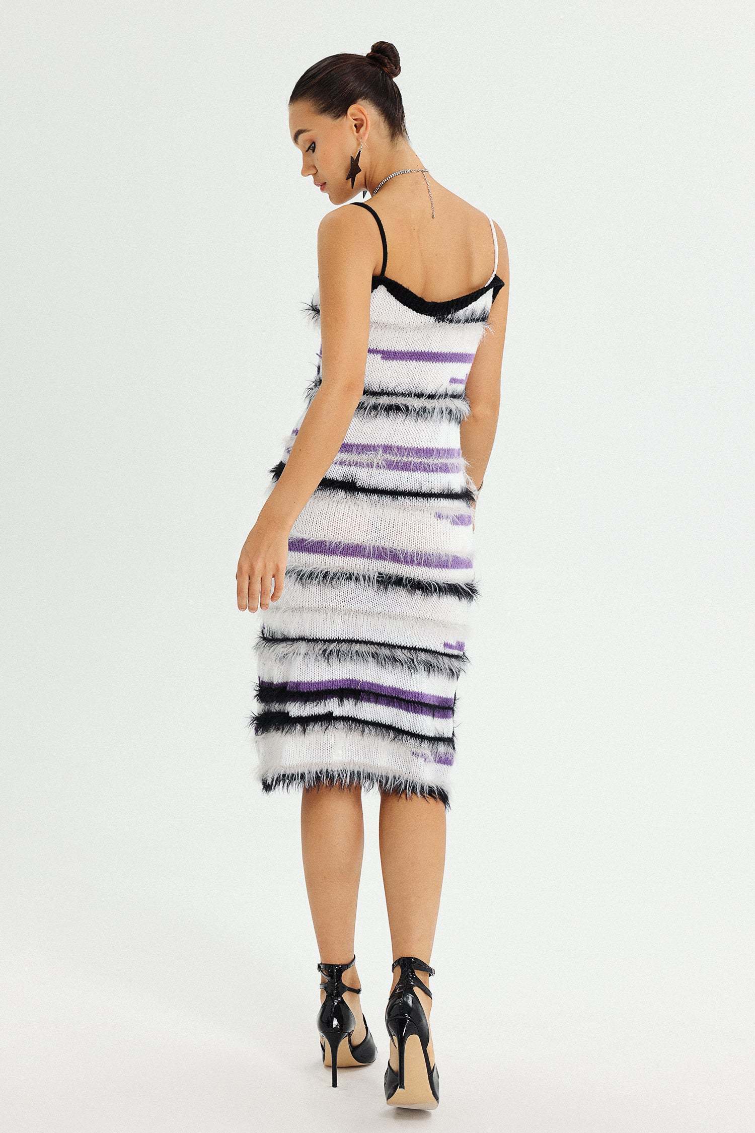 Yuico Halter Stripe Midi Dress