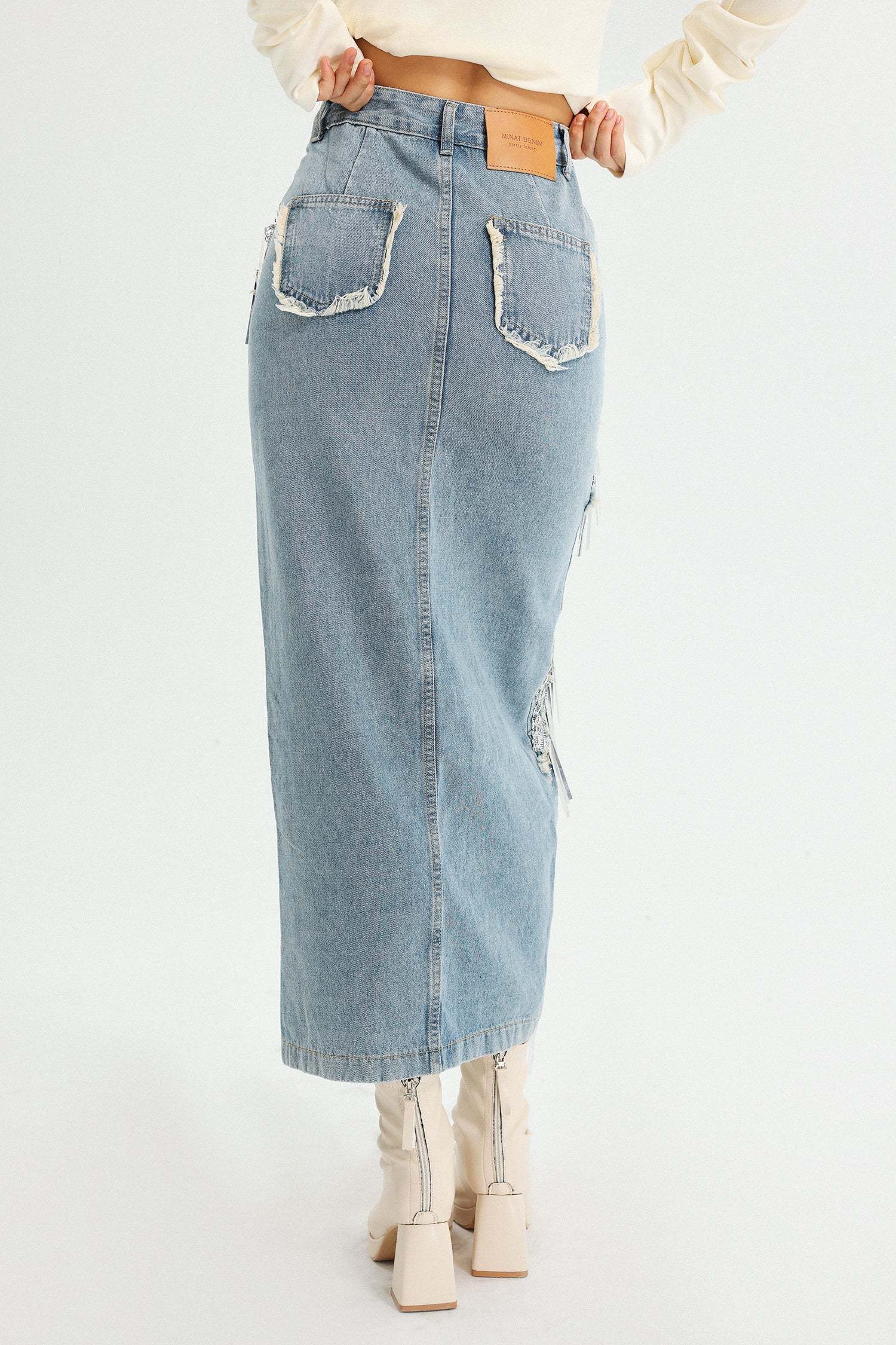 Iriana Tassel Denim Skirt