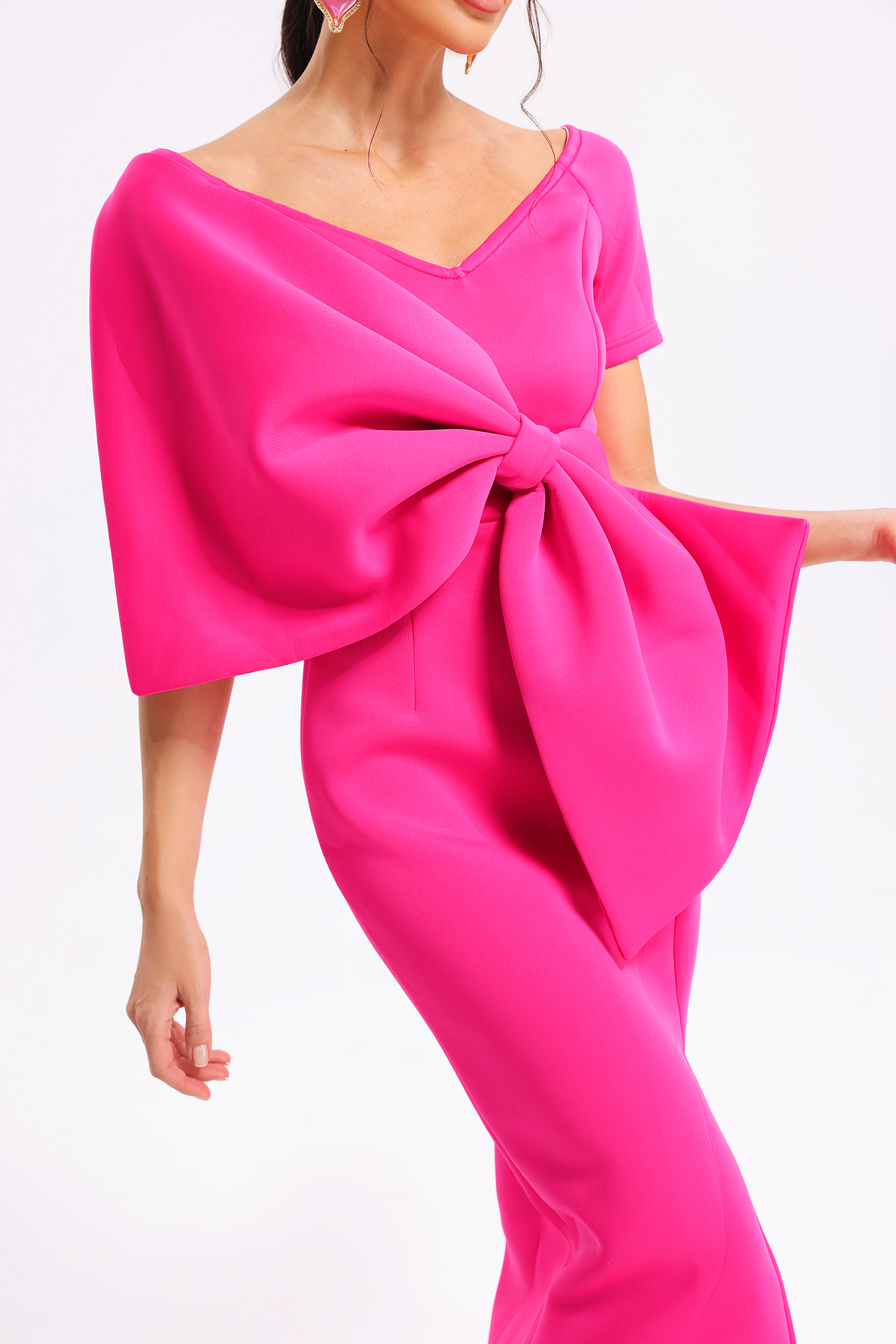 Doreen Bow-knot Midi Dress